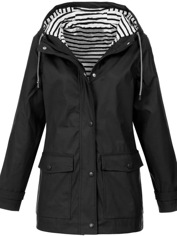 Men���s Waterproof Windproof Jacket | Lightweight, Breathable Fabric, Adjustable Hood & Zippered Pockets