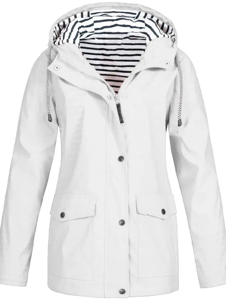 Men���s Waterproof Windproof Jacket | Lightweight, Breathable Fabric, Adjustable Hood & Zippered Pockets