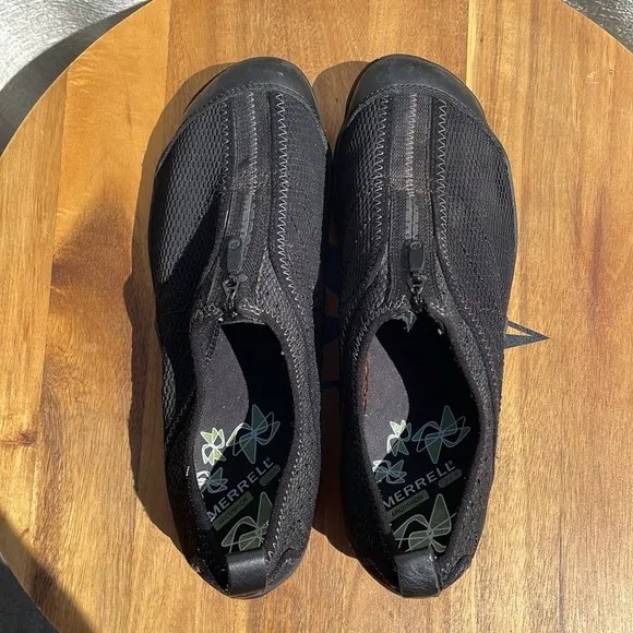Merrell Women's Lorelei  Zip Sneaker Walking Shoe Black Mesh Minimalist Size 9