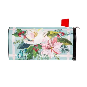 Merry Christmas Floral Mailbox Cover,56892