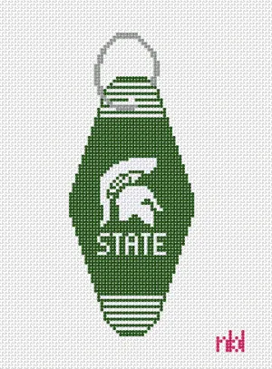 Michigan State Vintage Hotel Key Canvas
