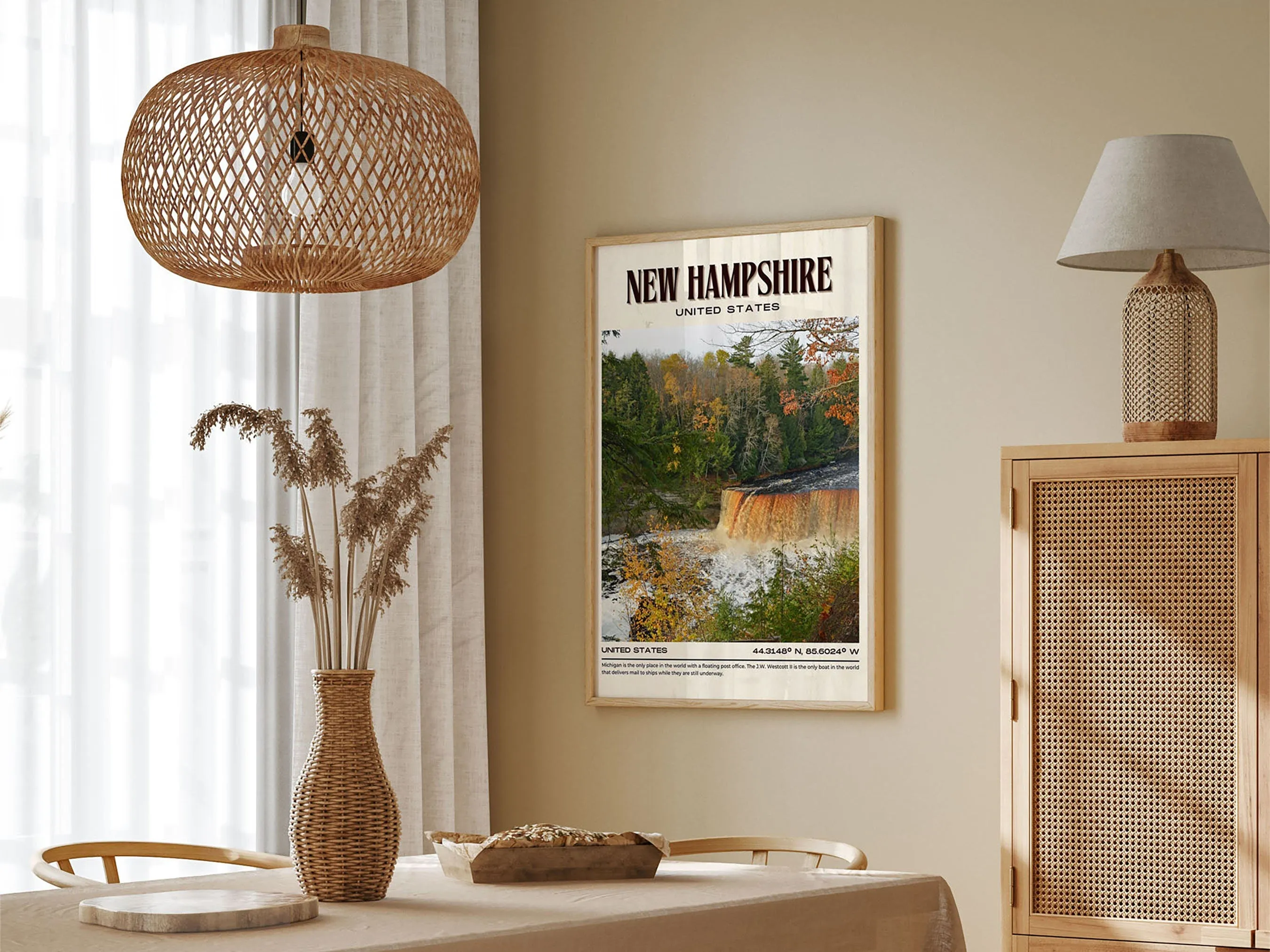 Michigan Vintage Wall Art, USA