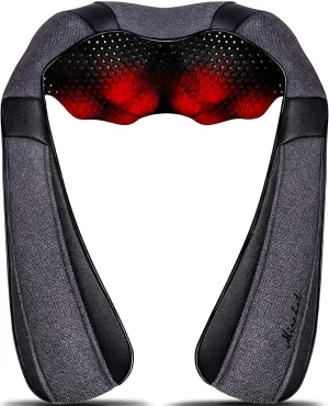 Mirakel Neck Massager with Heat, Shiatsu Shoulder Massager, Electric Kneading Back Massager, Massage Pillow for Pain Relief Deep Tissue, Fathers Day Presents, Mothers Day,Christmas Gifts Get Well Soon