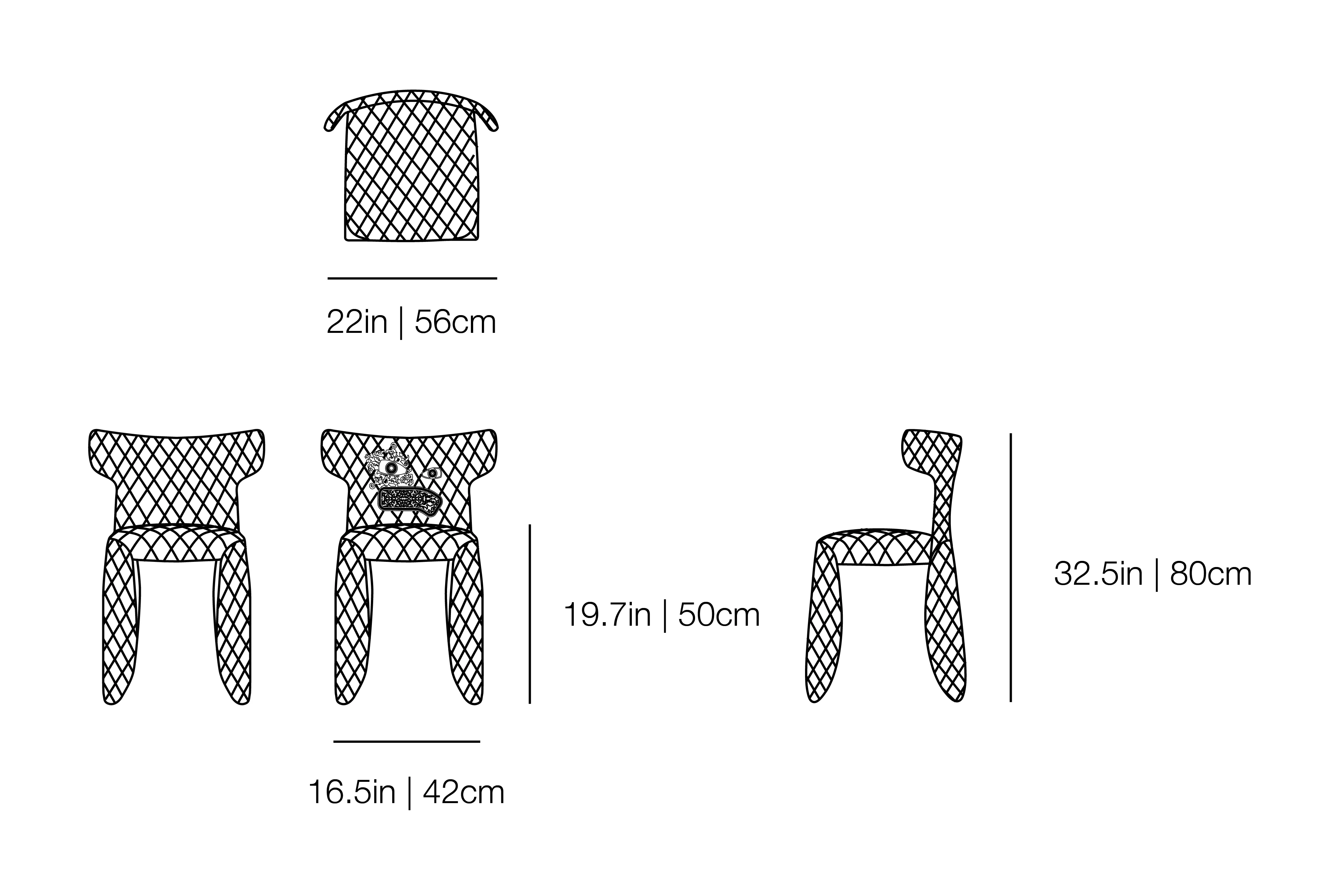 Monster Chair - Dining Chair Diamond with Arms