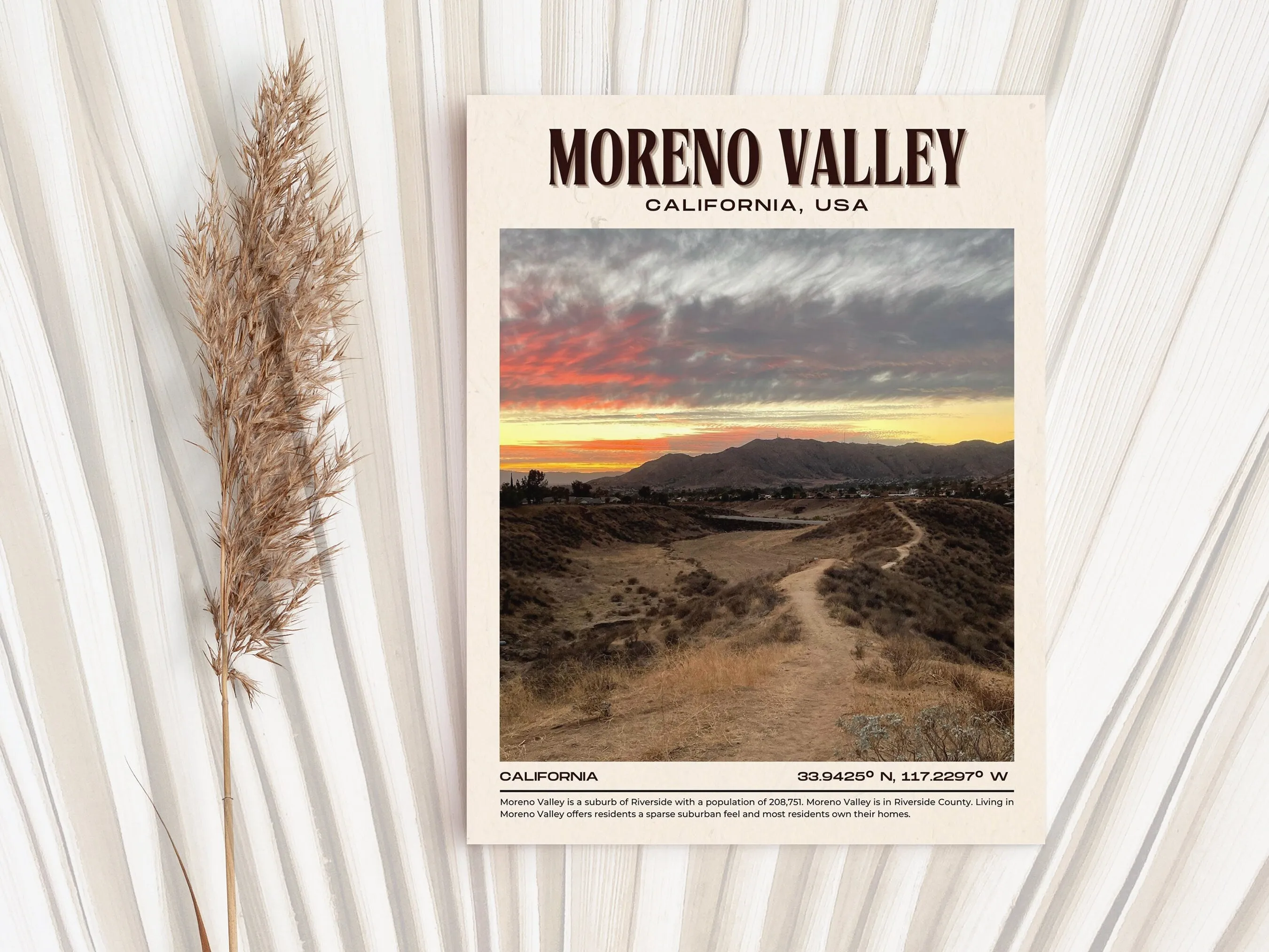 Moreno Valley Vintage Wall Art, California, USA
