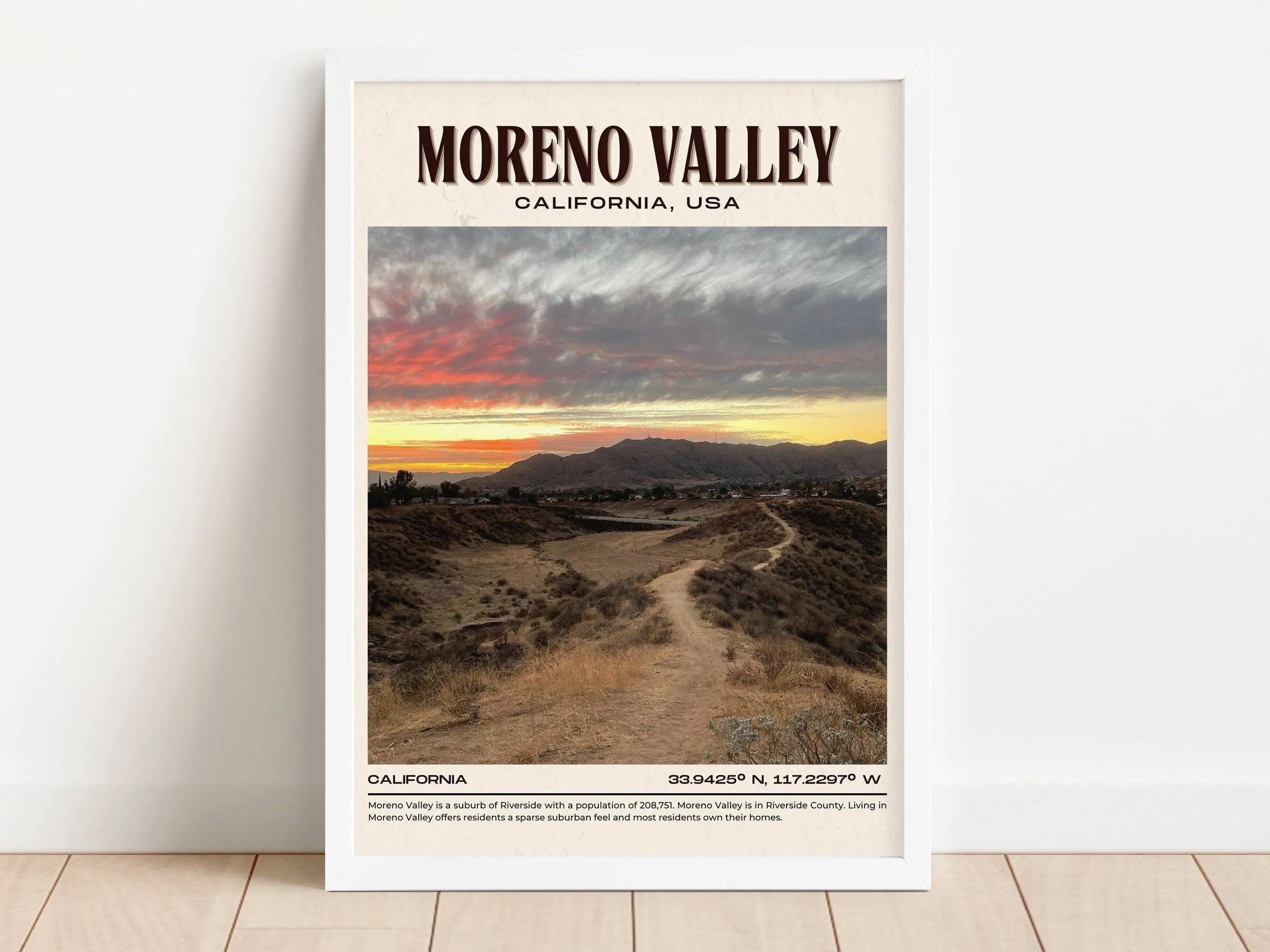 Moreno Valley Vintage Wall Art, California, USA