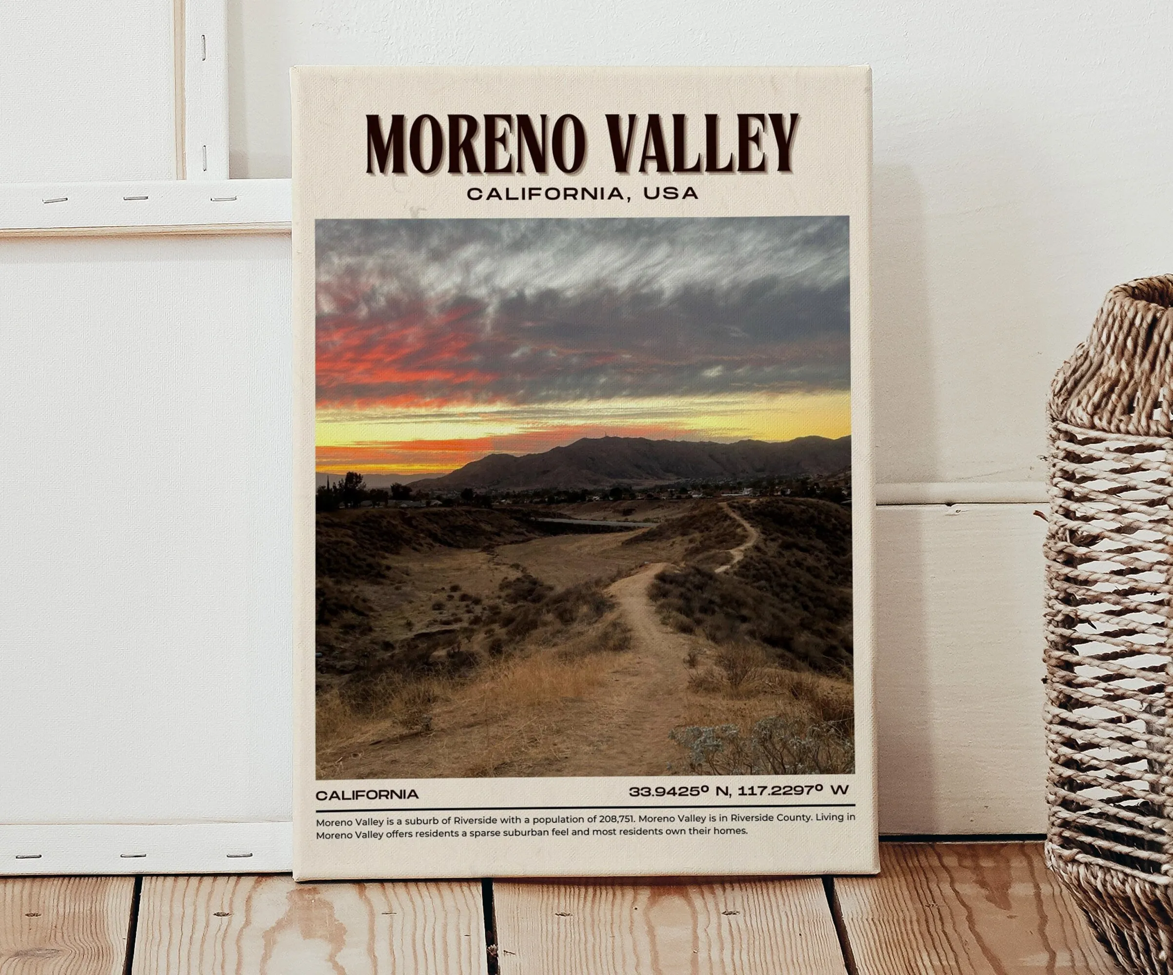 Moreno Valley Vintage Wall Art, California, USA