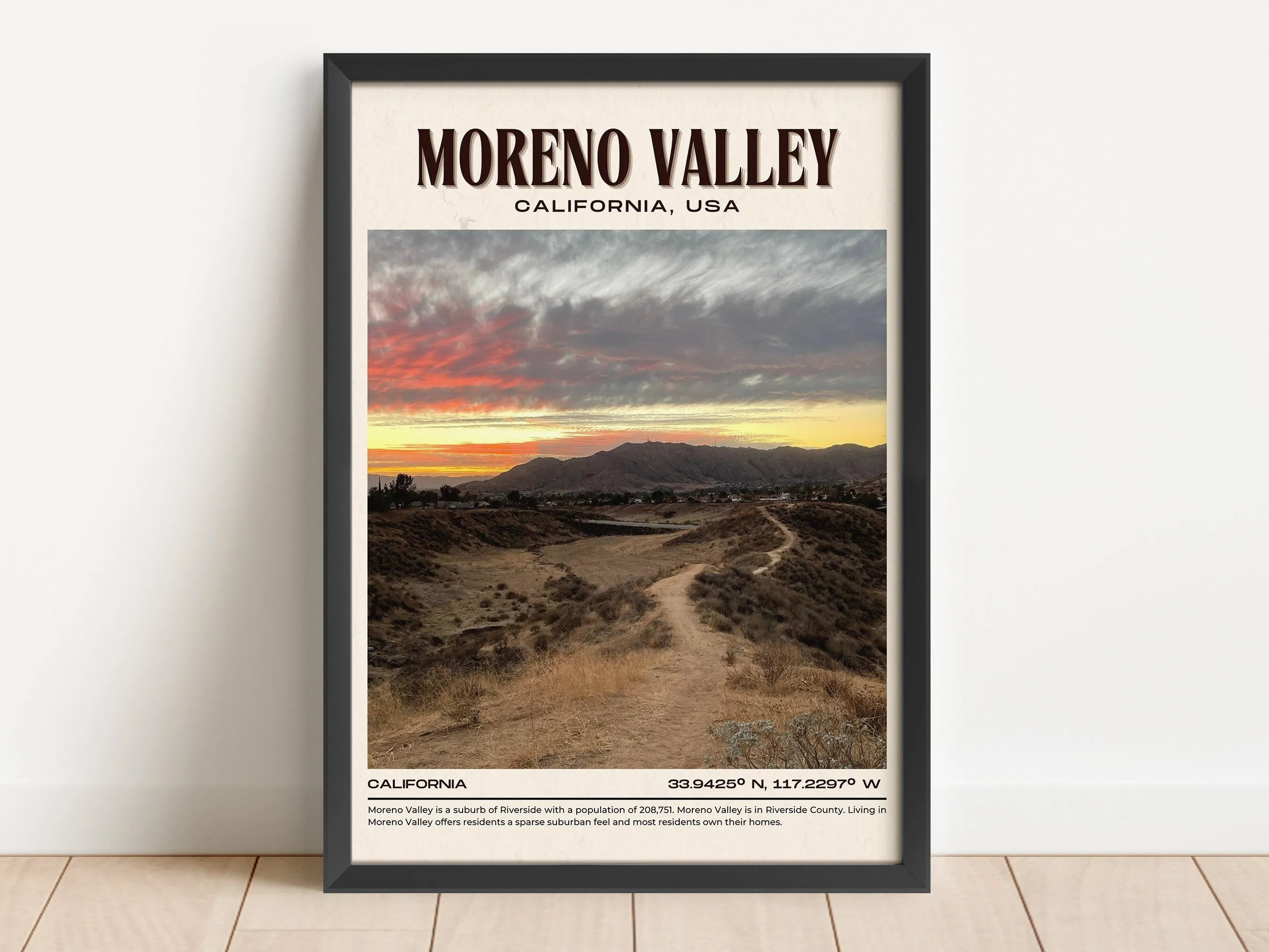 Moreno Valley Vintage Wall Art, California, USA