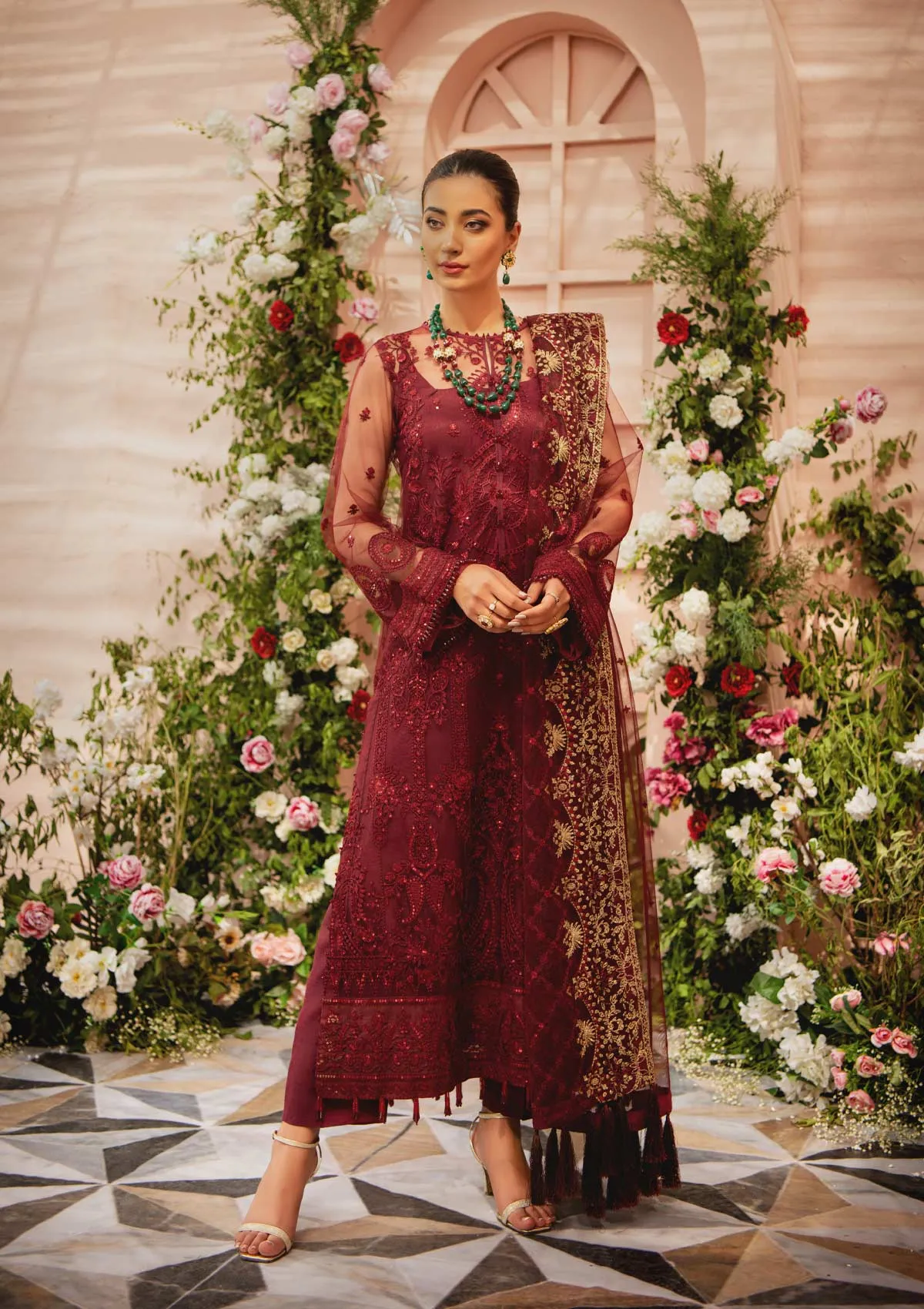 MYSTIQUE - LOOK 02 | AIK Atelier Festive Mystique Organza & Tule 2021 Collection | Unstitched Embroidered Net Suits