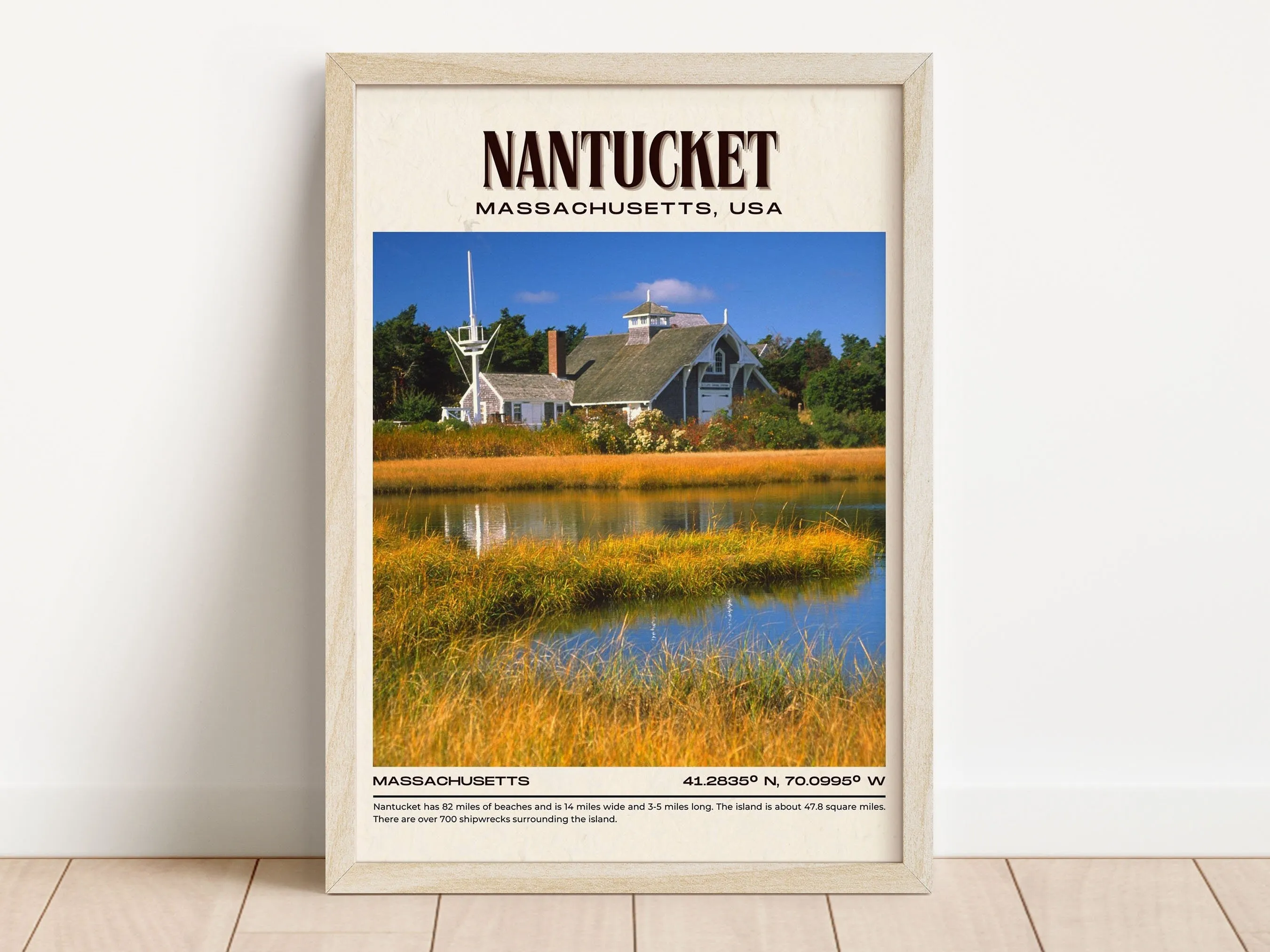 Nantucket Vintage Wall Art, Massachusetts, USA