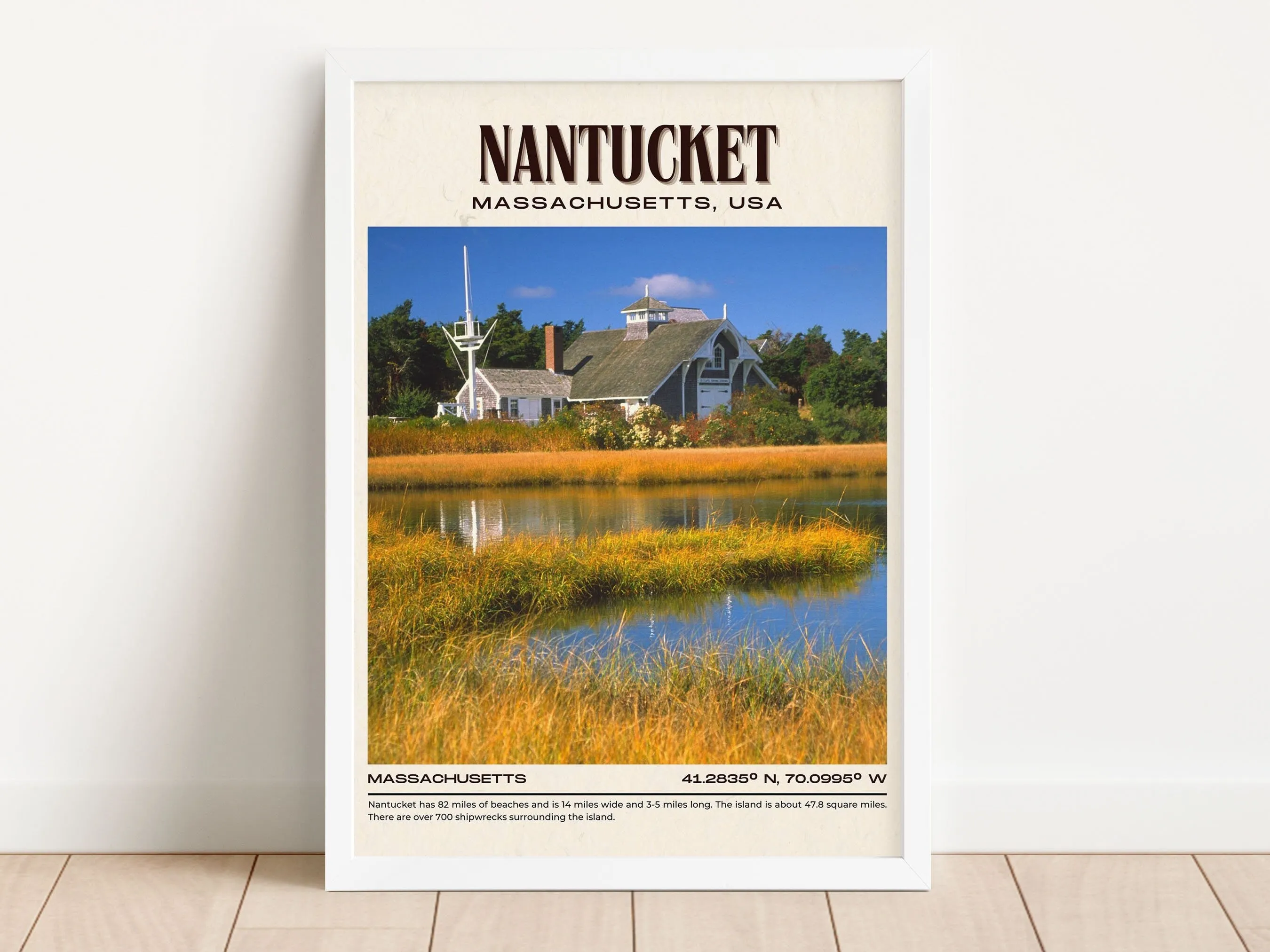 Nantucket Vintage Wall Art, Massachusetts, USA