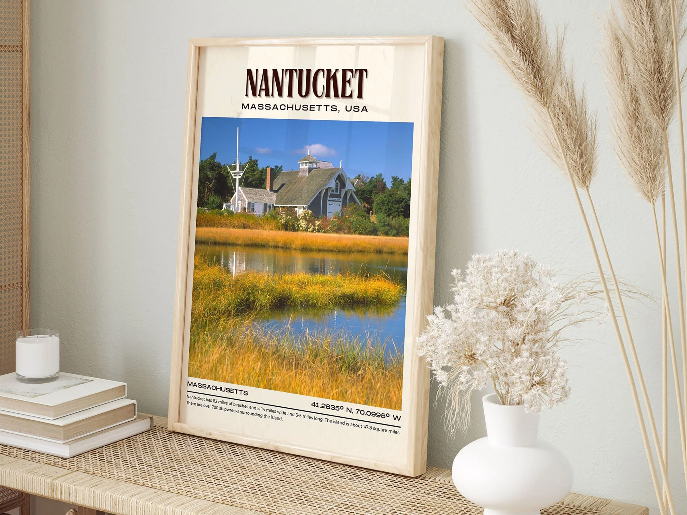 Nantucket Vintage Wall Art, Massachusetts, USA