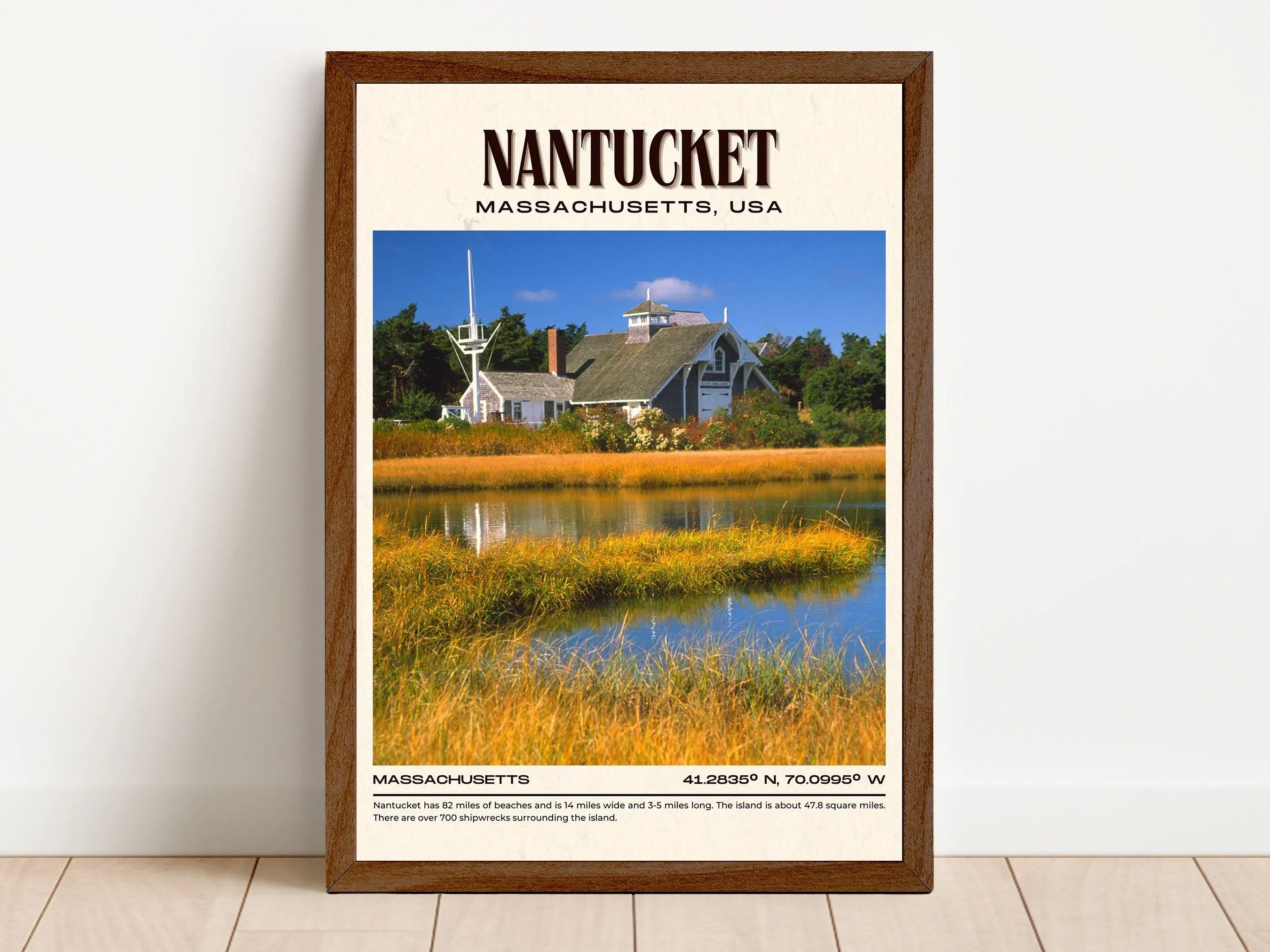 Nantucket Vintage Wall Art, Massachusetts, USA