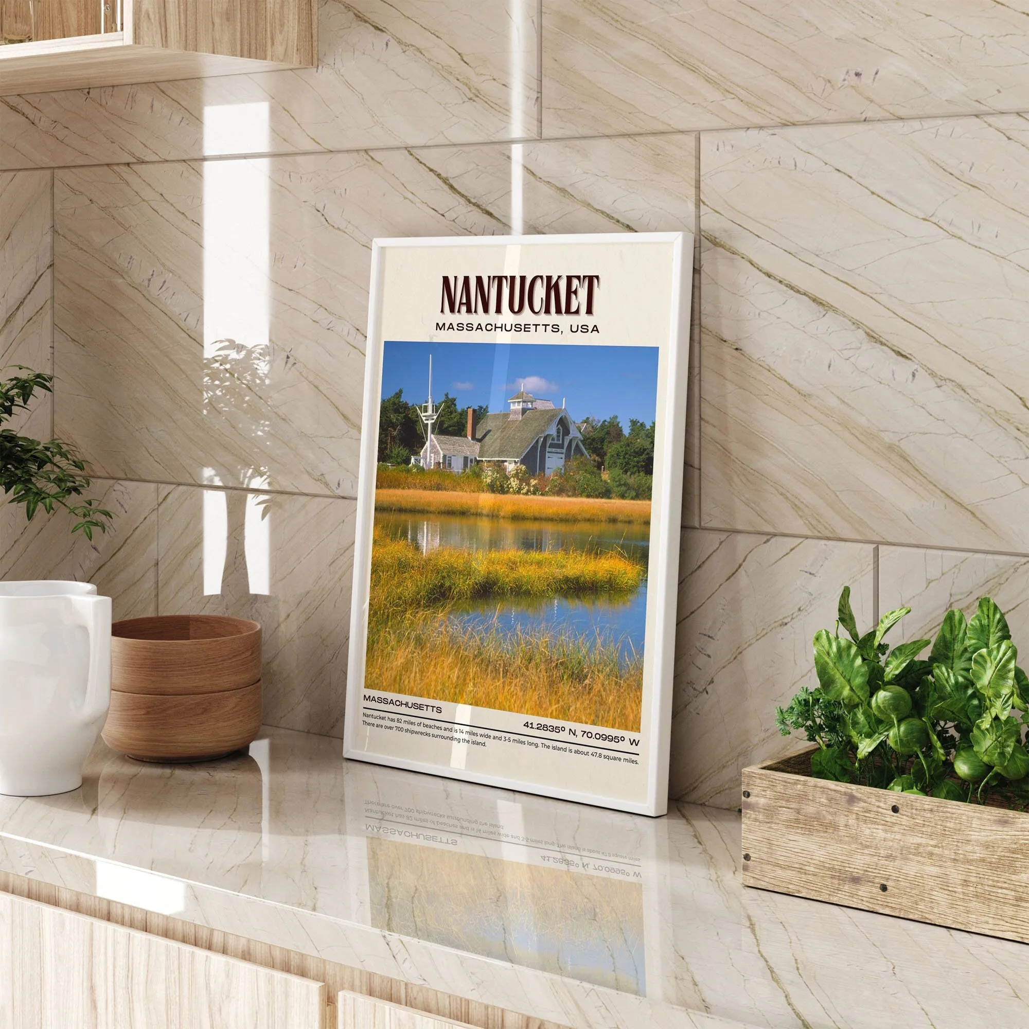 Nantucket Vintage Wall Art, Massachusetts, USA