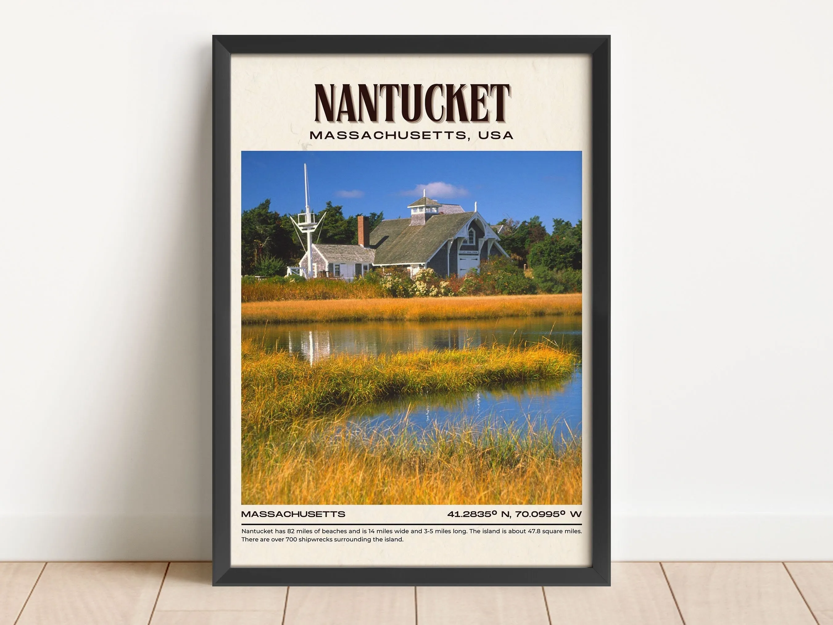 Nantucket Vintage Wall Art, Massachusetts, USA