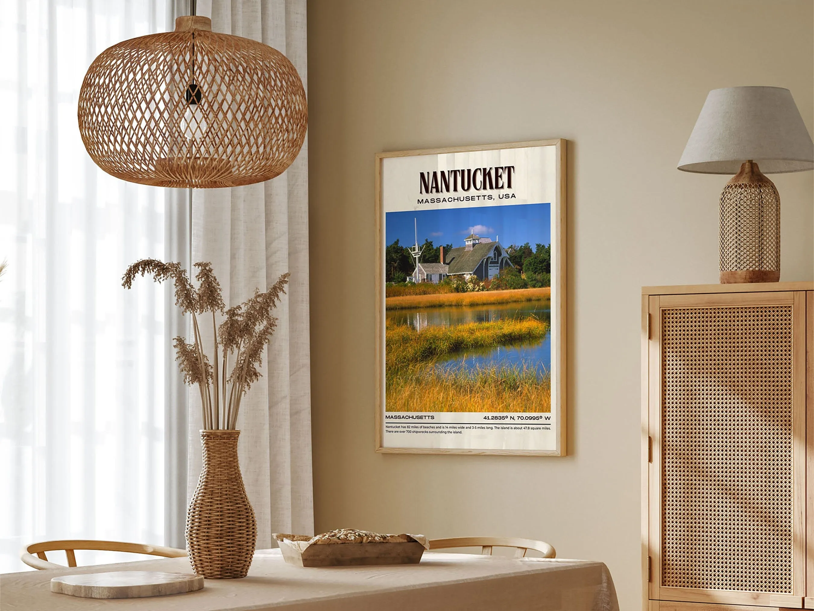 Nantucket Vintage Wall Art, Massachusetts, USA