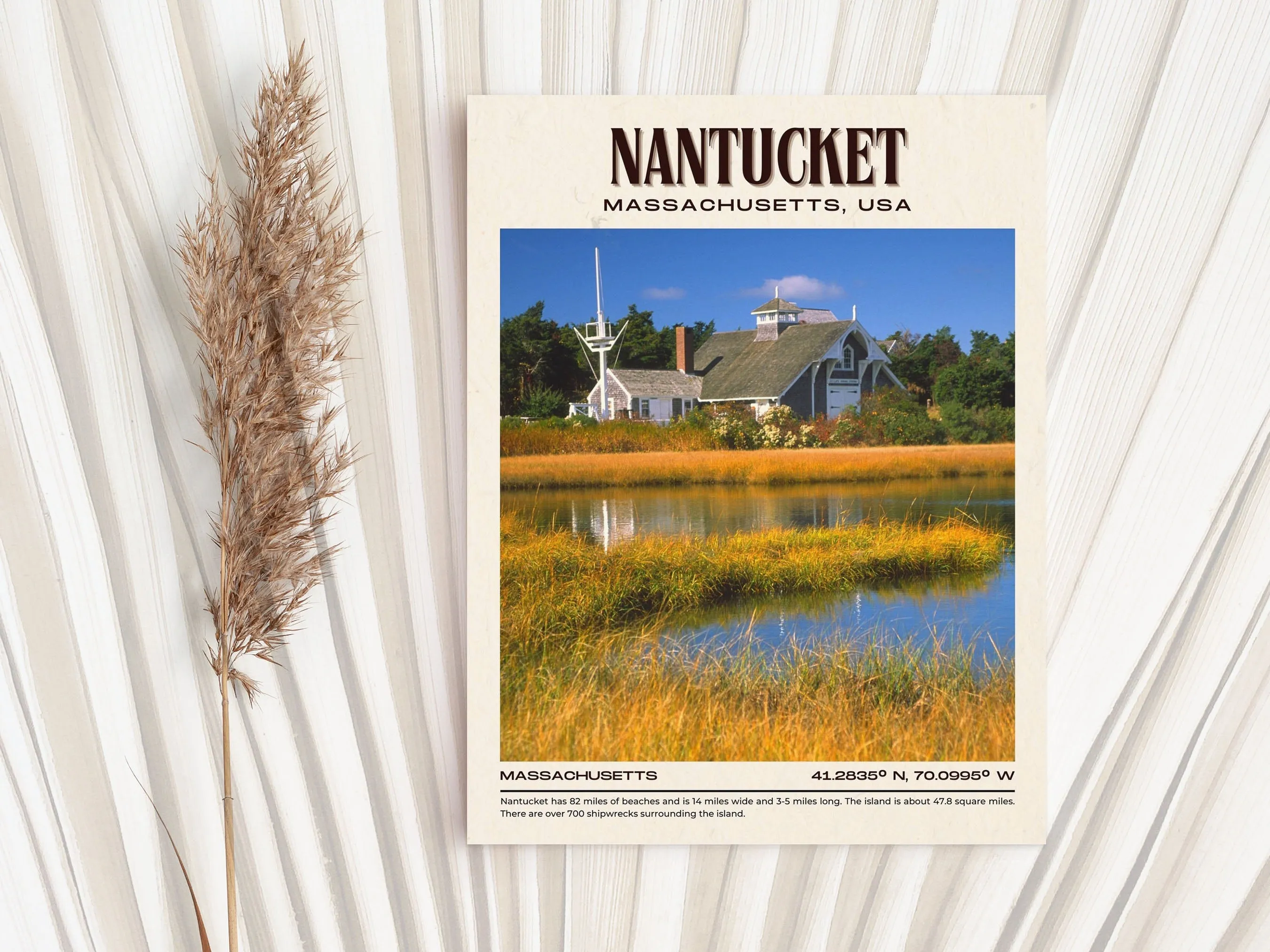 Nantucket Vintage Wall Art, Massachusetts, USA