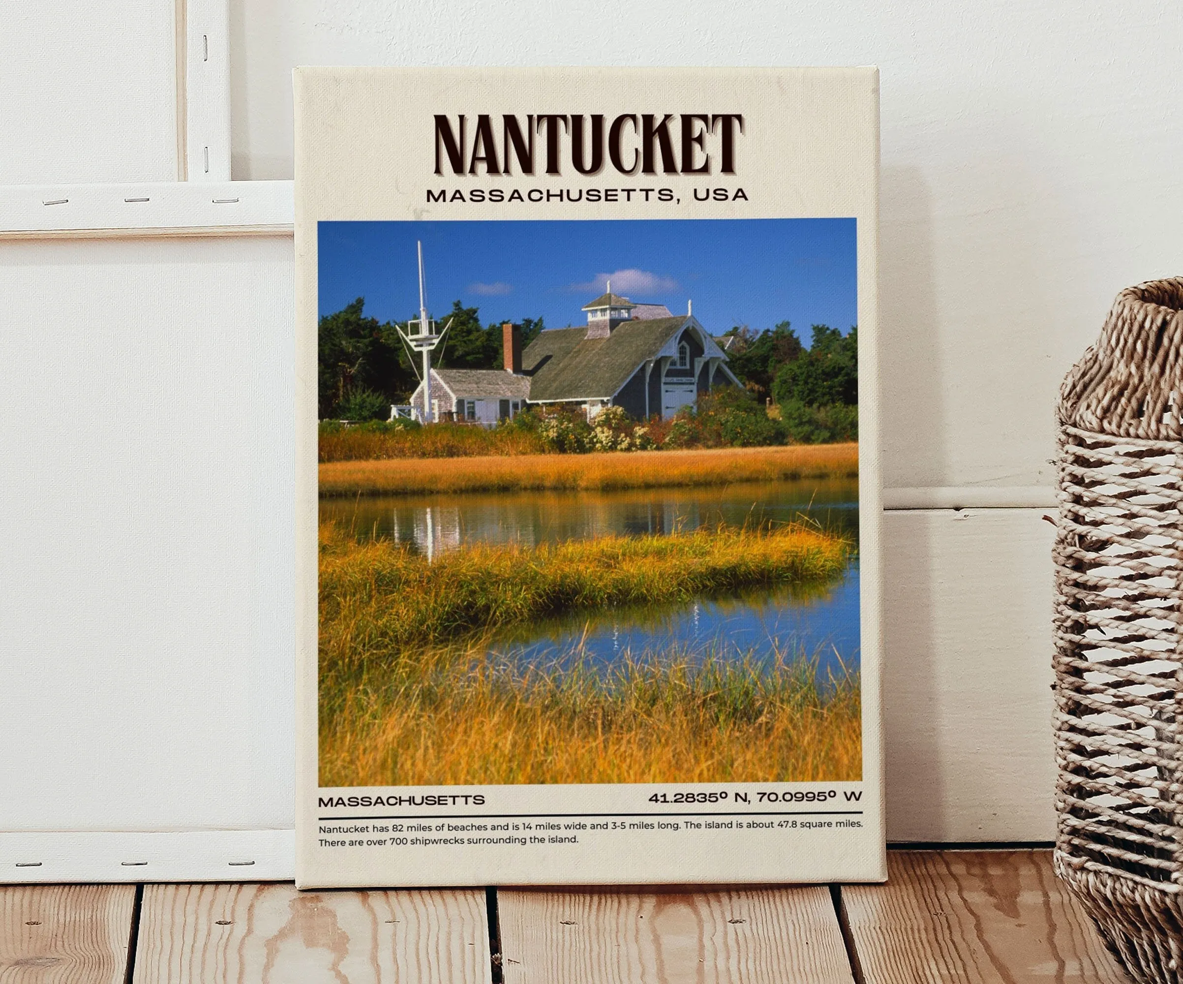 Nantucket Vintage Wall Art, Massachusetts, USA