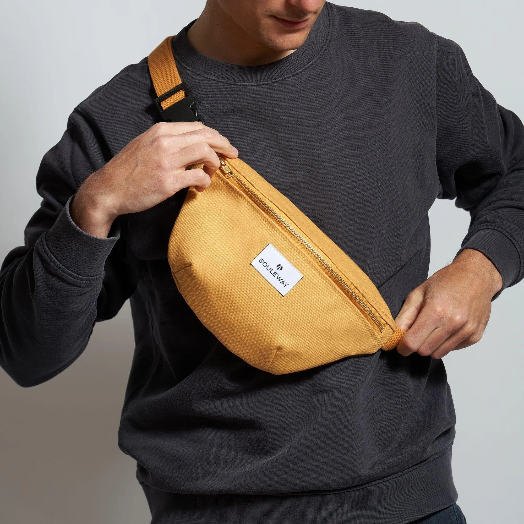 Natural Cotton Canvas Bum Bag | Mustard Yellow