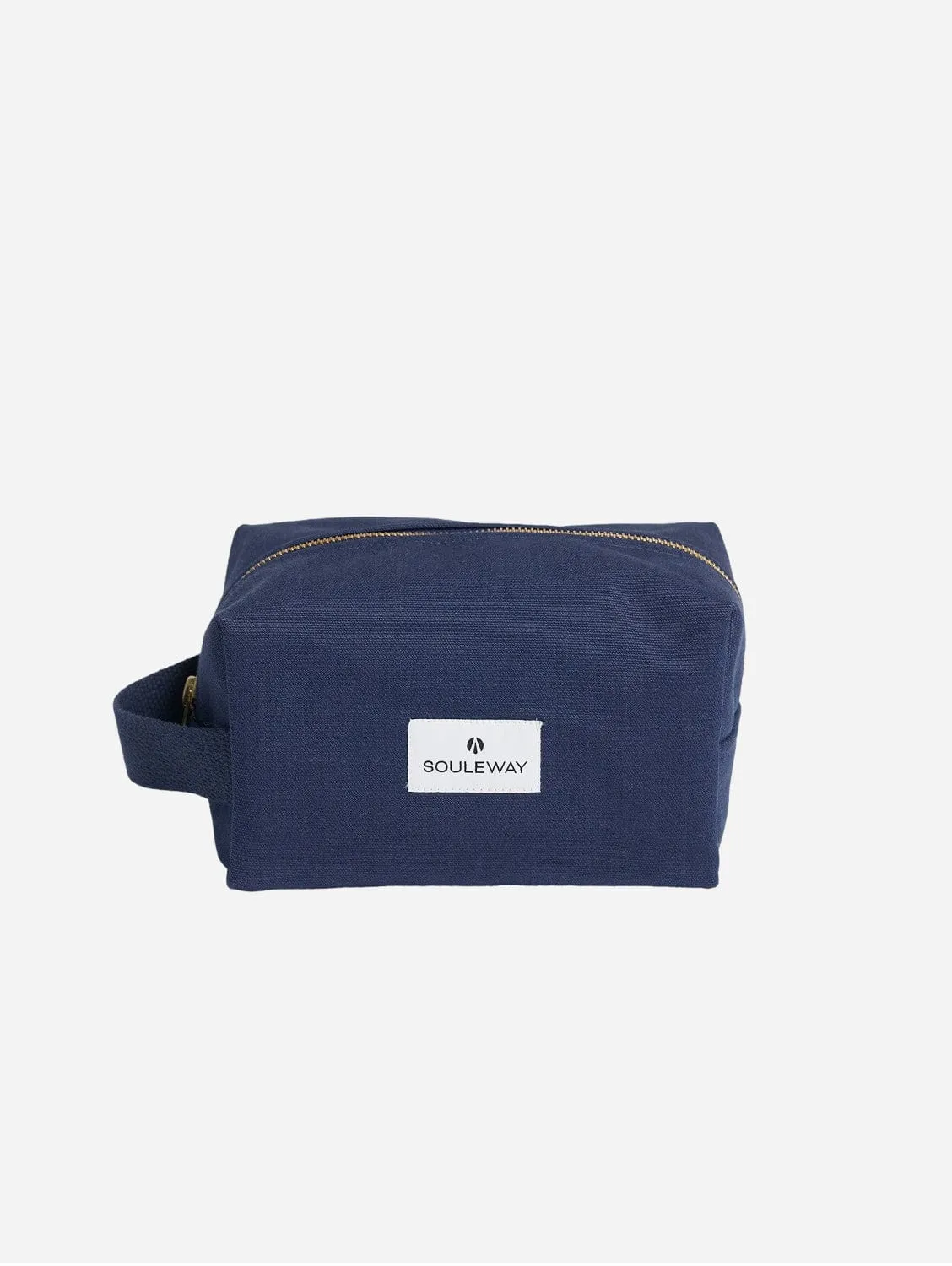 Natural Cotton Canvas Classic Washbag S | Navy Blue