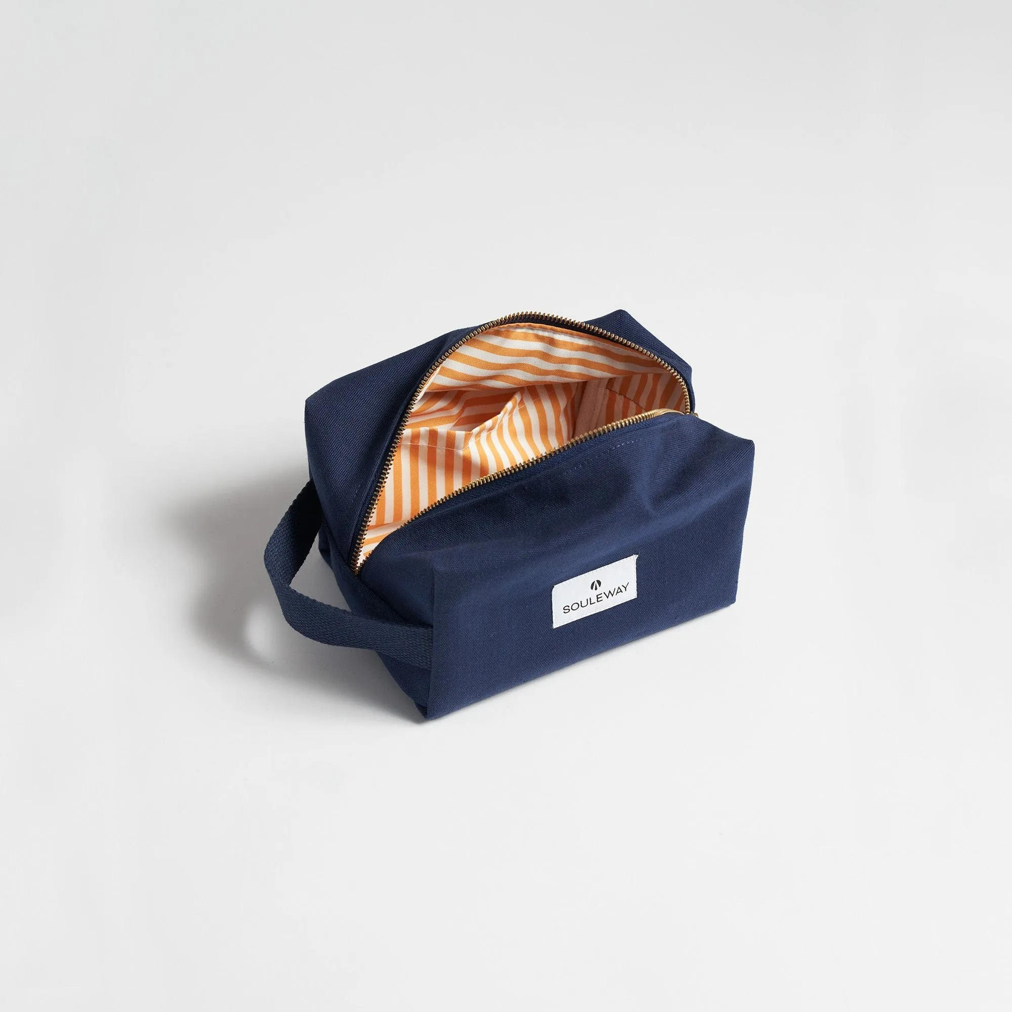 Natural Cotton Canvas Classic Washbag S | Navy Blue