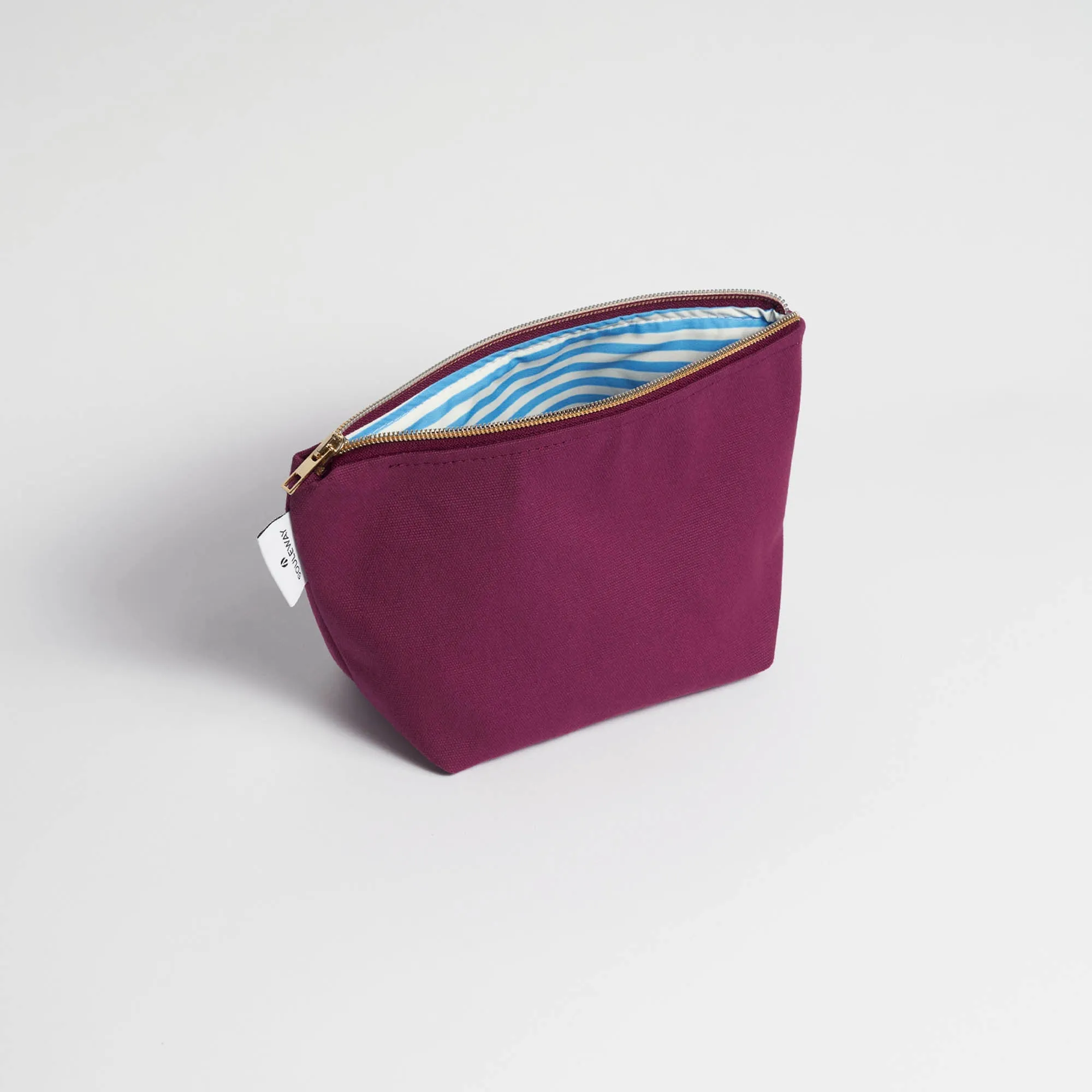 Natural Cotton Canvas Cosmetic Bag | Bordeaux Red