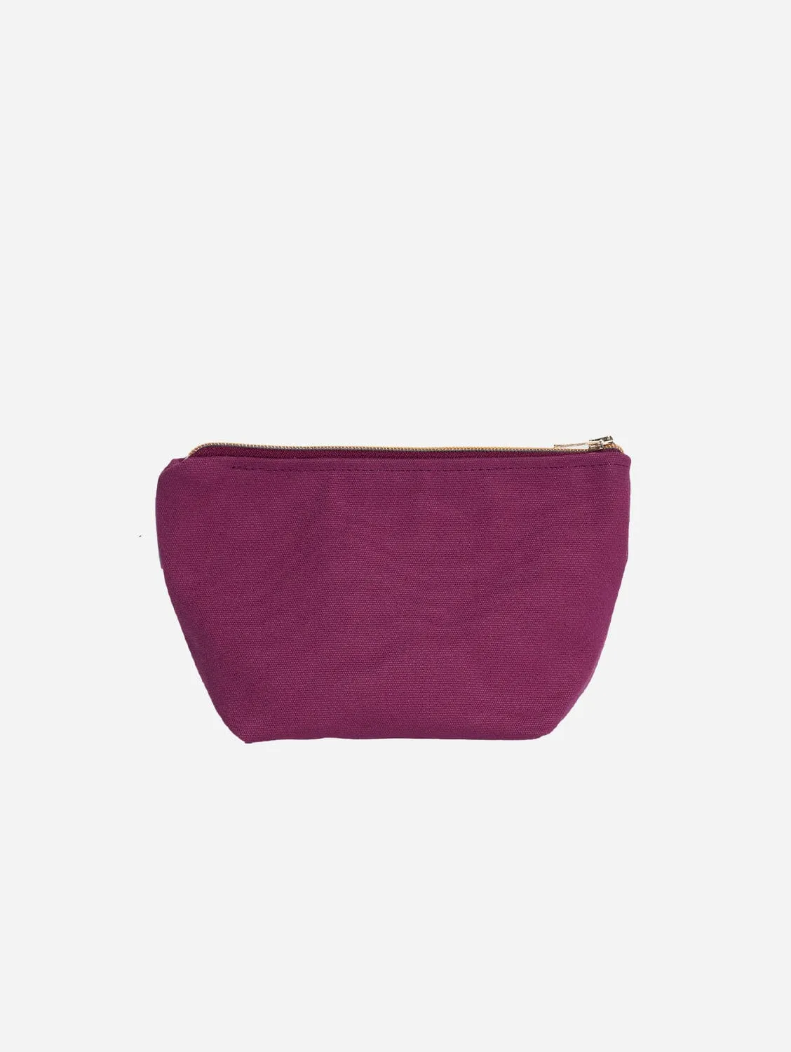 Natural Cotton Canvas Cosmetic Bag | Bordeaux Red
