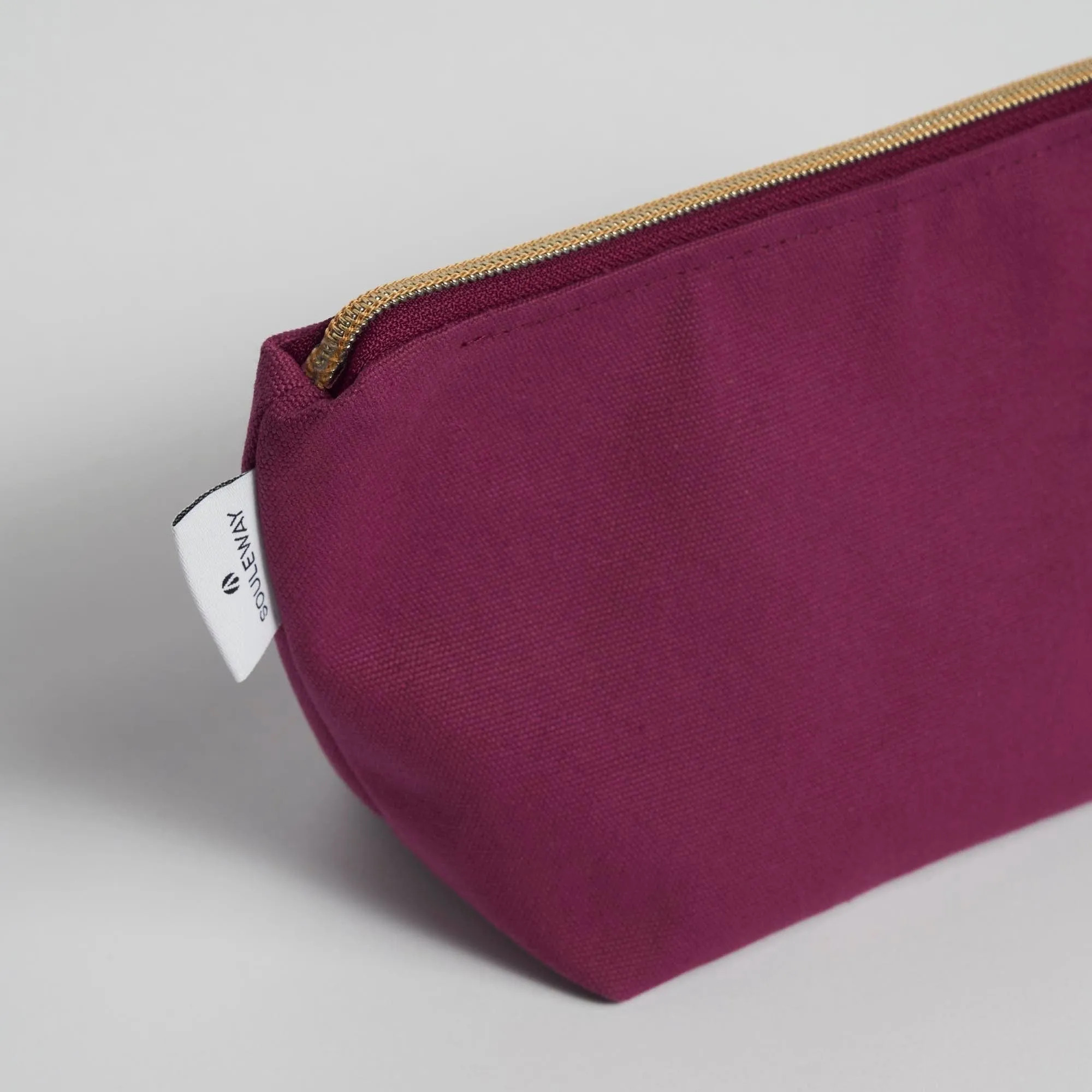 Natural Cotton Canvas Cosmetic Bag | Bordeaux Red