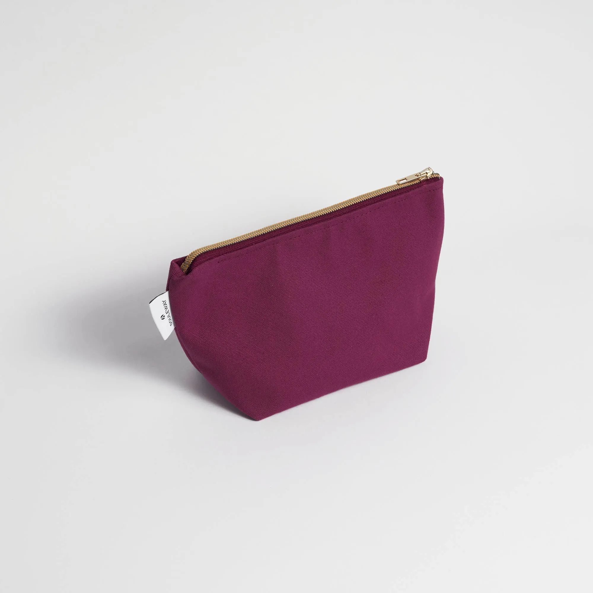 Natural Cotton Canvas Cosmetic Bag | Bordeaux Red
