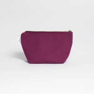 Natural Cotton Canvas Cosmetic Bag | Bordeaux Red