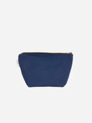 Natural Cotton Canvas Cosmetic Bag | Navy Blue