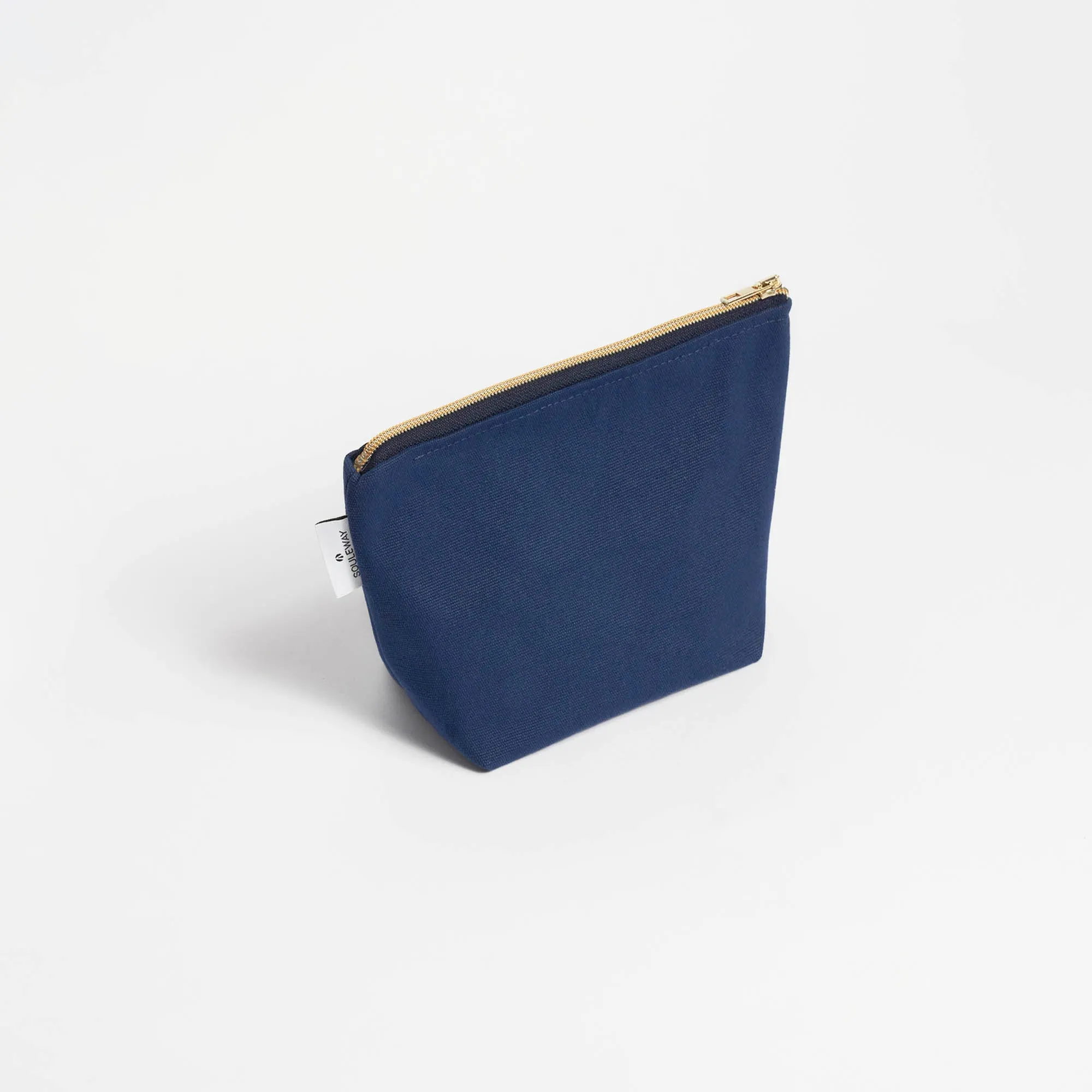 Natural Cotton Canvas Cosmetic Bag | Navy Blue