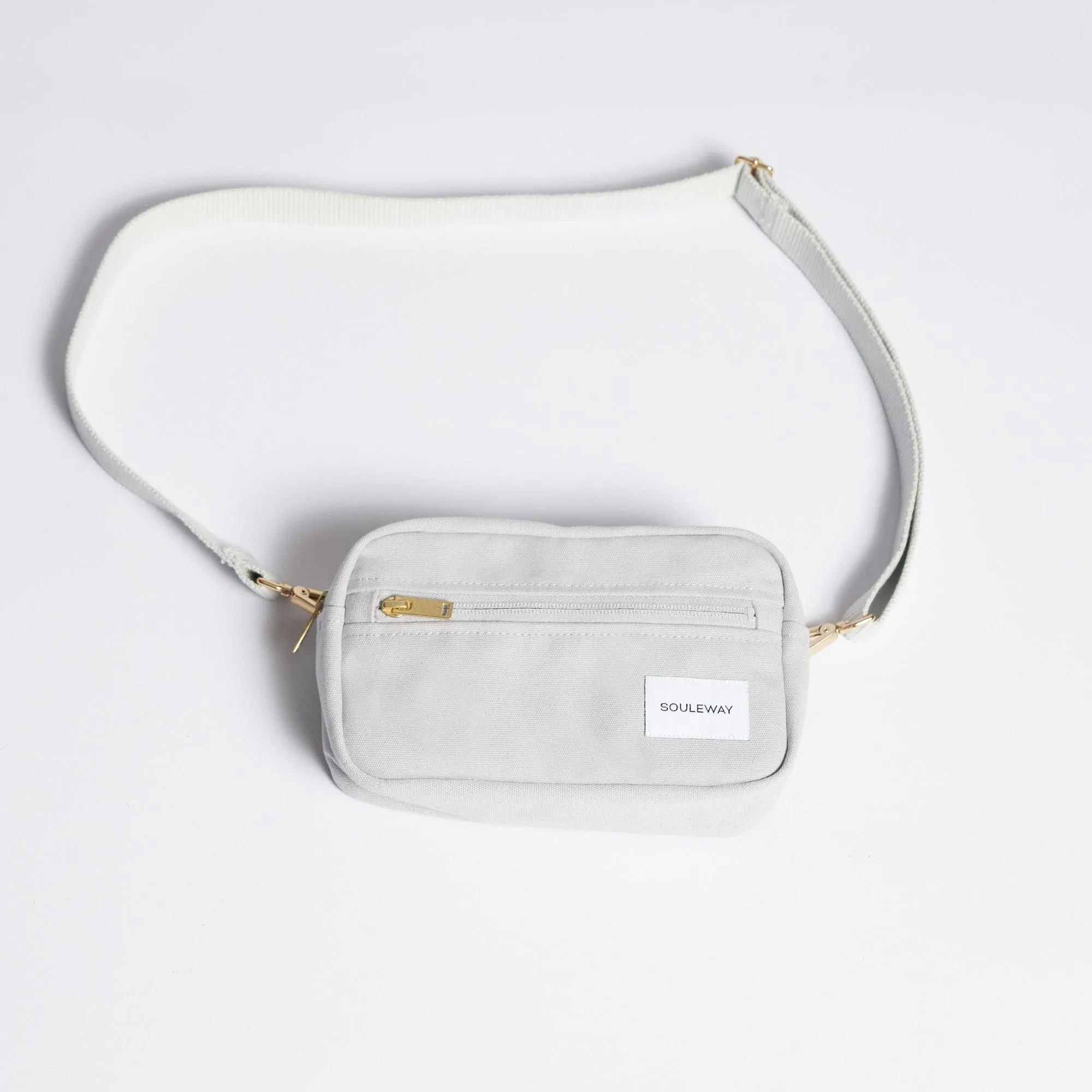 Natural Cotton Canvas Hip Bag | Dust Grey