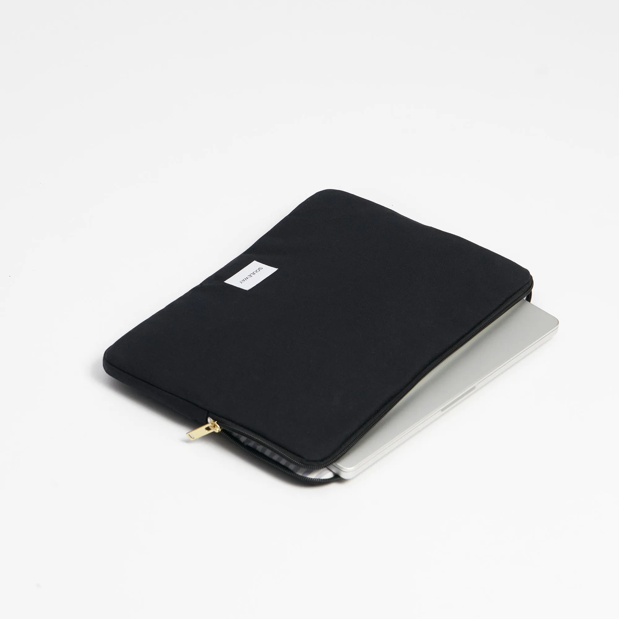 Natural Cotton Canvas Laptop Sleeve | Night Black