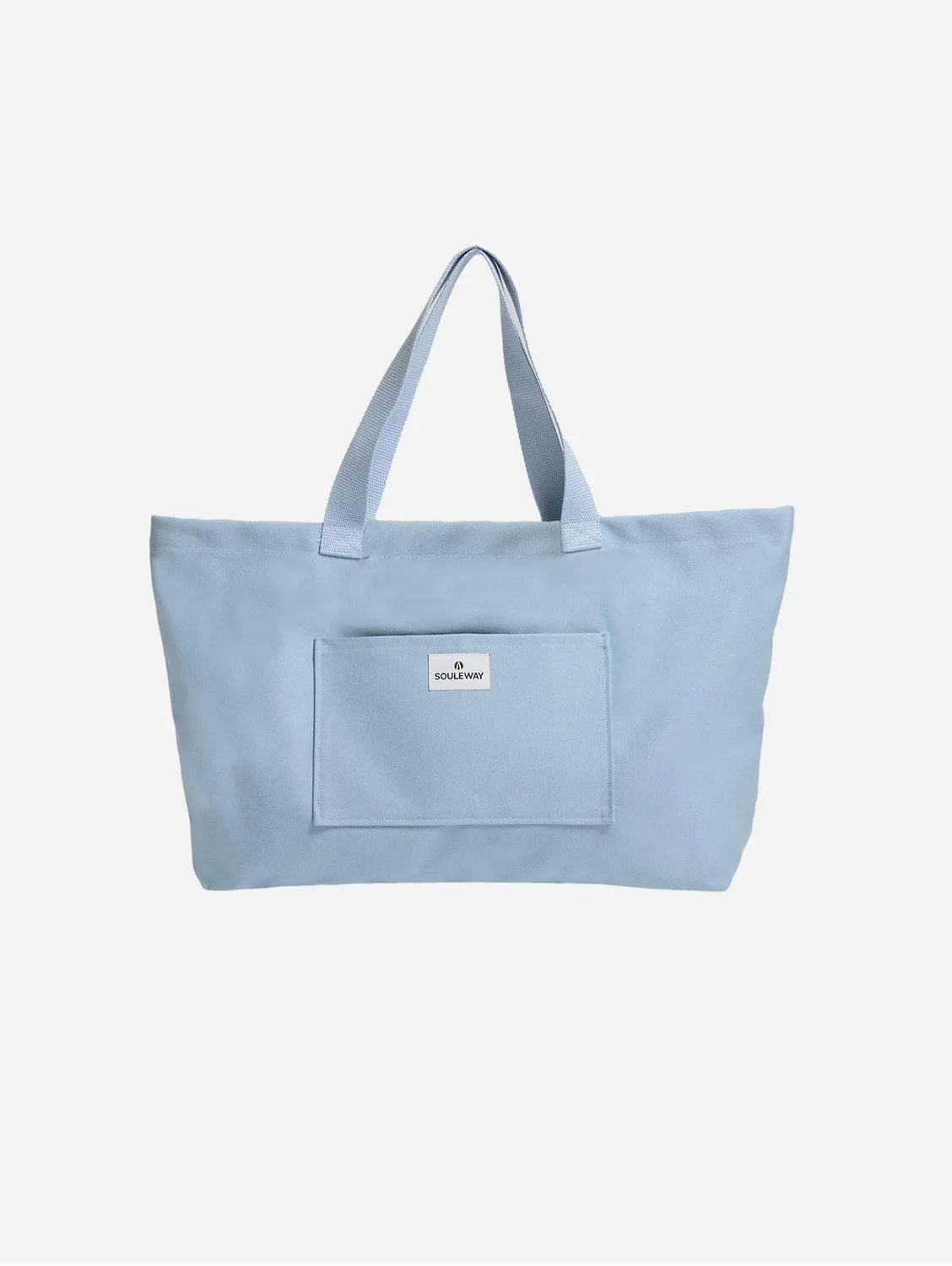 Natural Cotton Canvas Shopper | Dusty Blue
