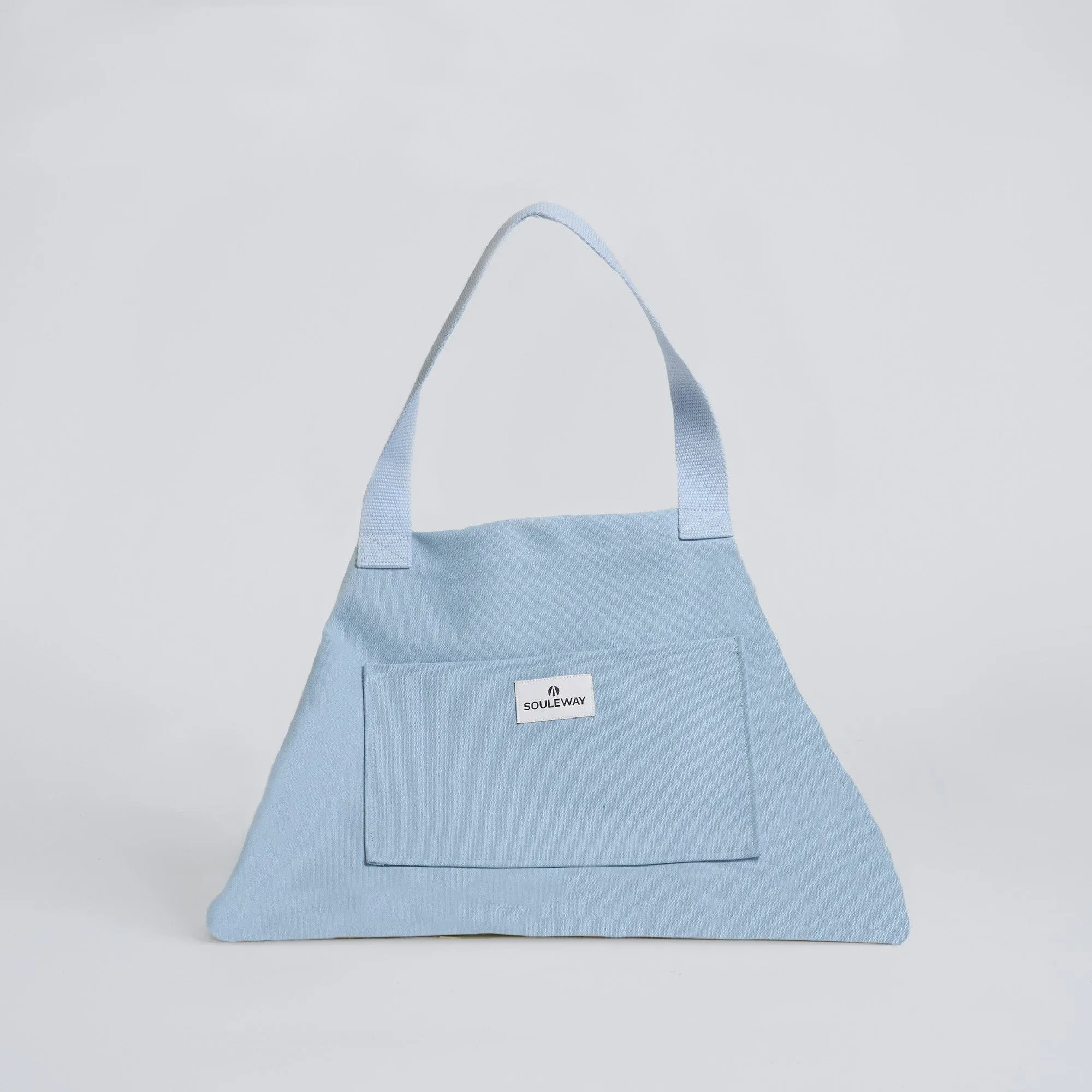 Natural Cotton Canvas Shopper | Dusty Blue