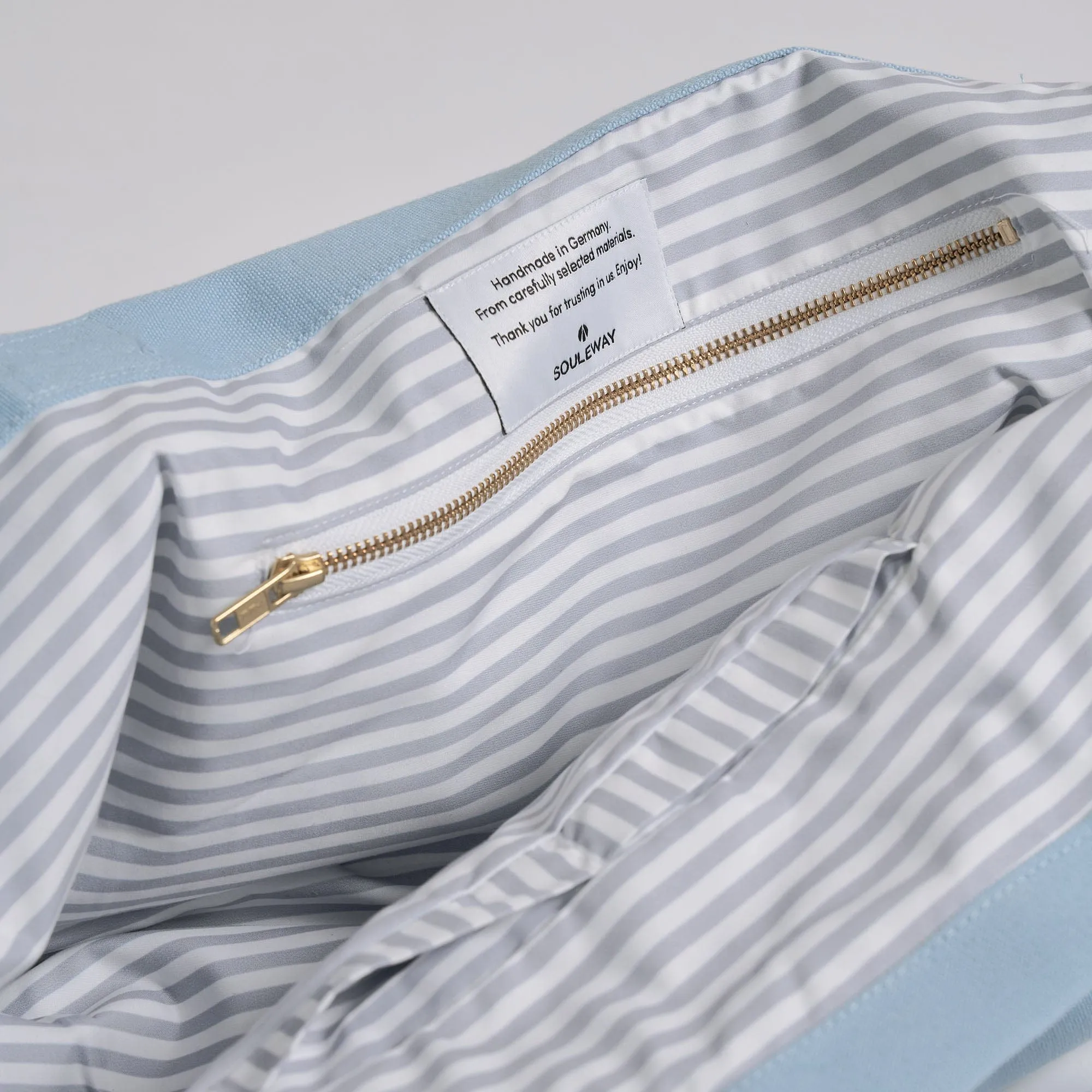 Natural Cotton Canvas Shopper | Dusty Blue