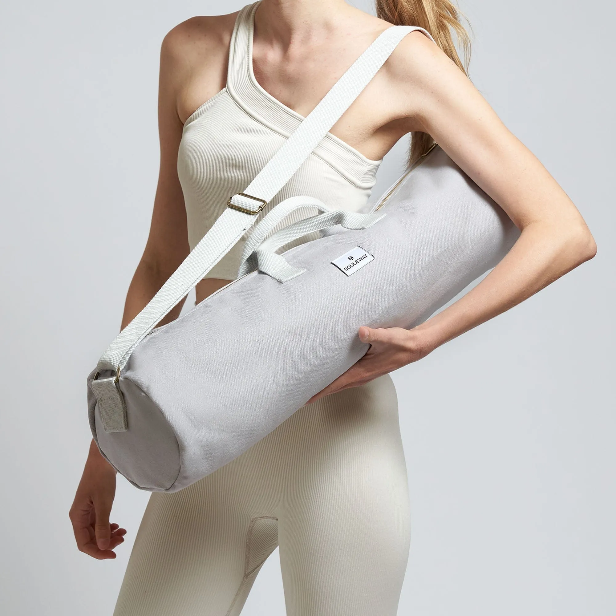 Natural Cotton Canvas Yoga Bag | Dust Grey