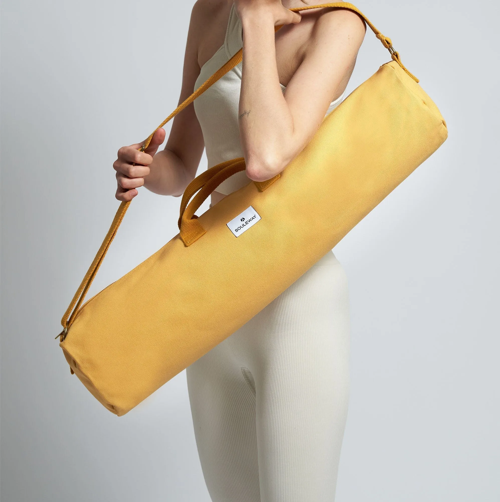 Natural Cotton Canvas Yoga Bag | Mustard Yellow