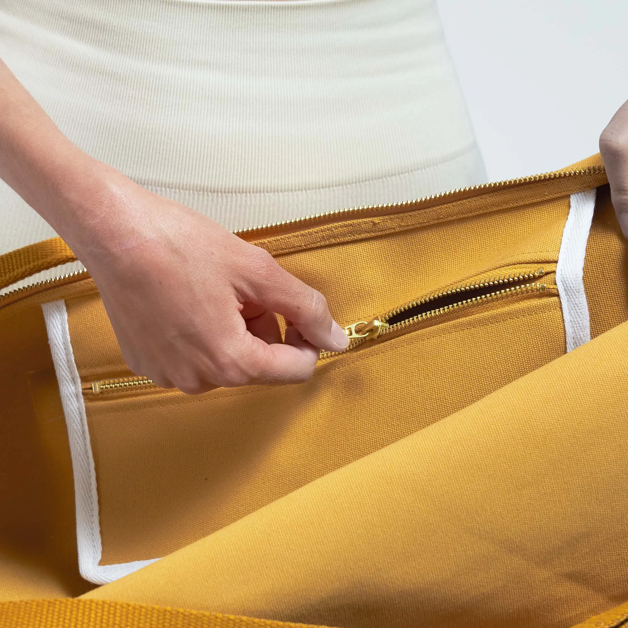 Natural Cotton Canvas Yoga Bag | Mustard Yellow