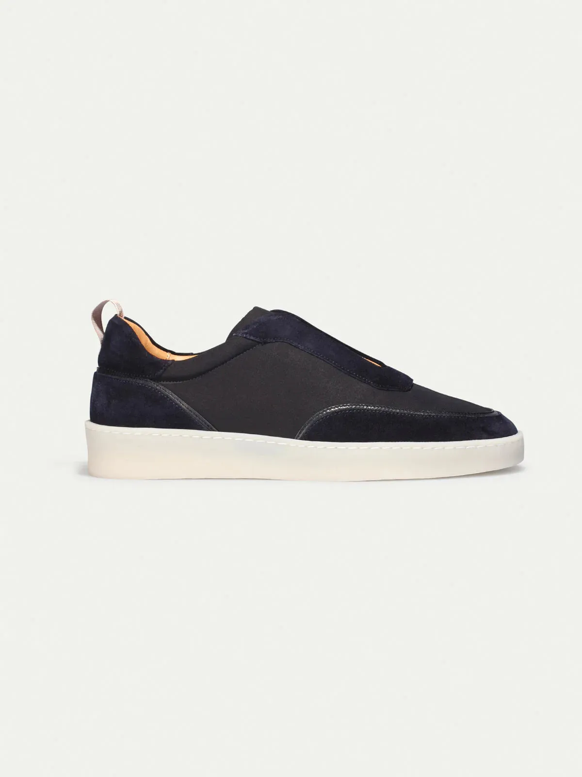 Navy Blue Leather and Suede Astrid Lace Up Sneakers - Sneakers Shoes