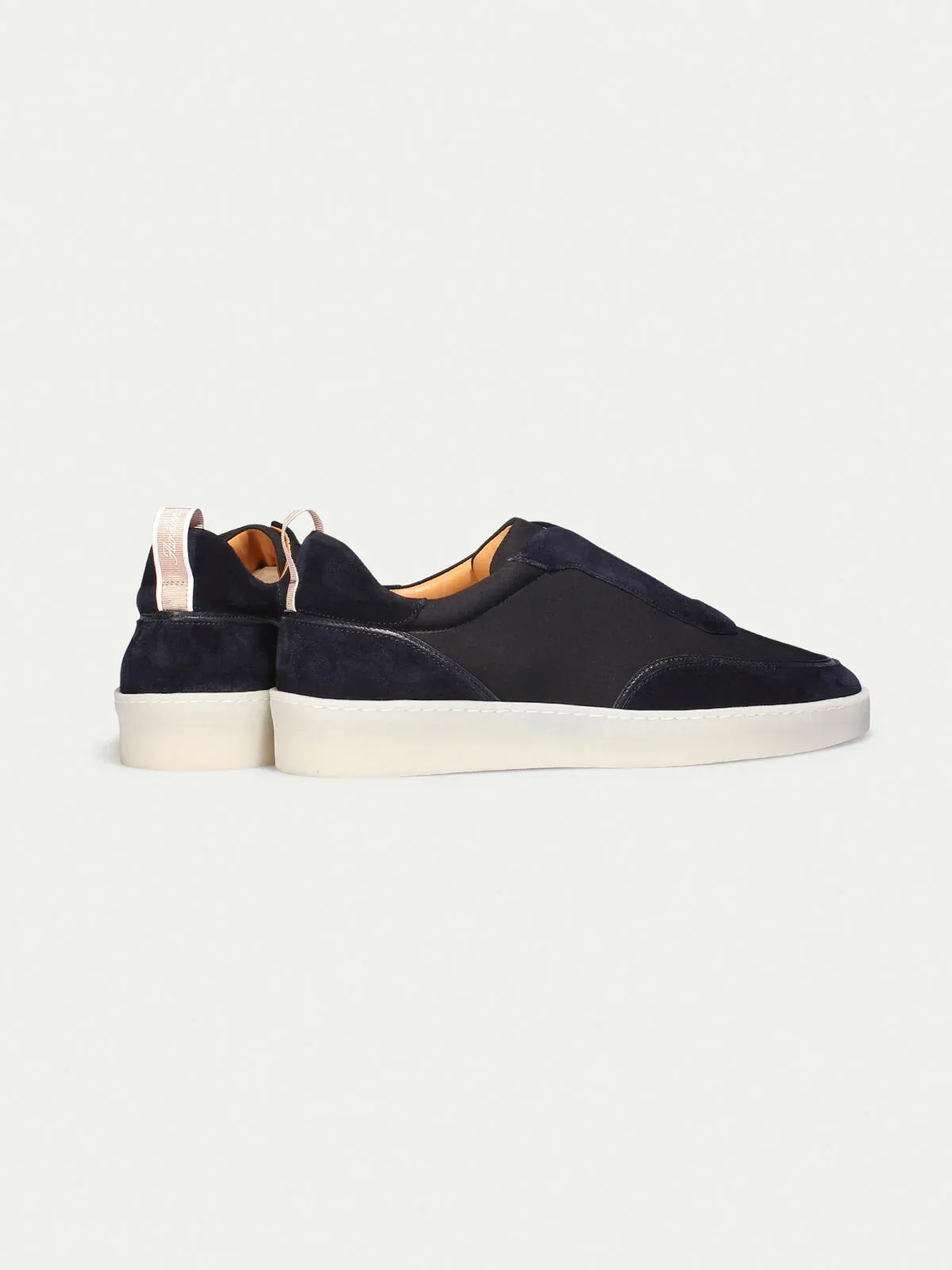Navy Blue Leather and Suede Astrid Lace Up Sneakers - Sneakers Shoes