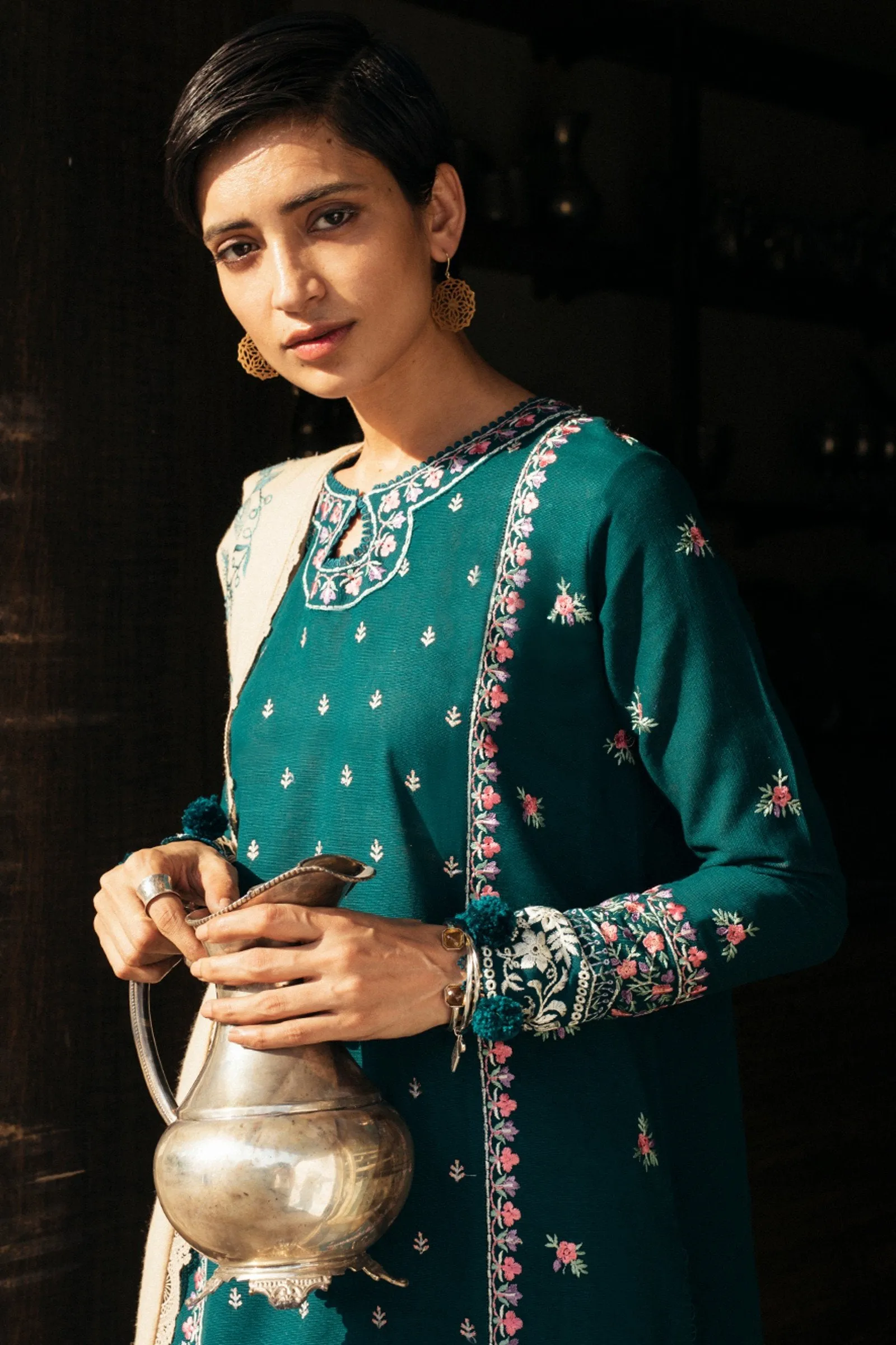 NEGIN (ZW21-07) |  Zaha Hamrahi Winter Collection 2021 | Unstitched Embroidered Khaddar Suits