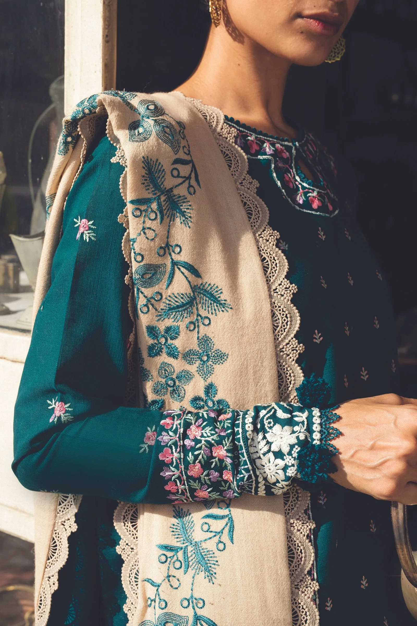NEGIN (ZW21-07) |  Zaha Hamrahi Winter Collection 2021 | Unstitched Embroidered Khaddar Suits