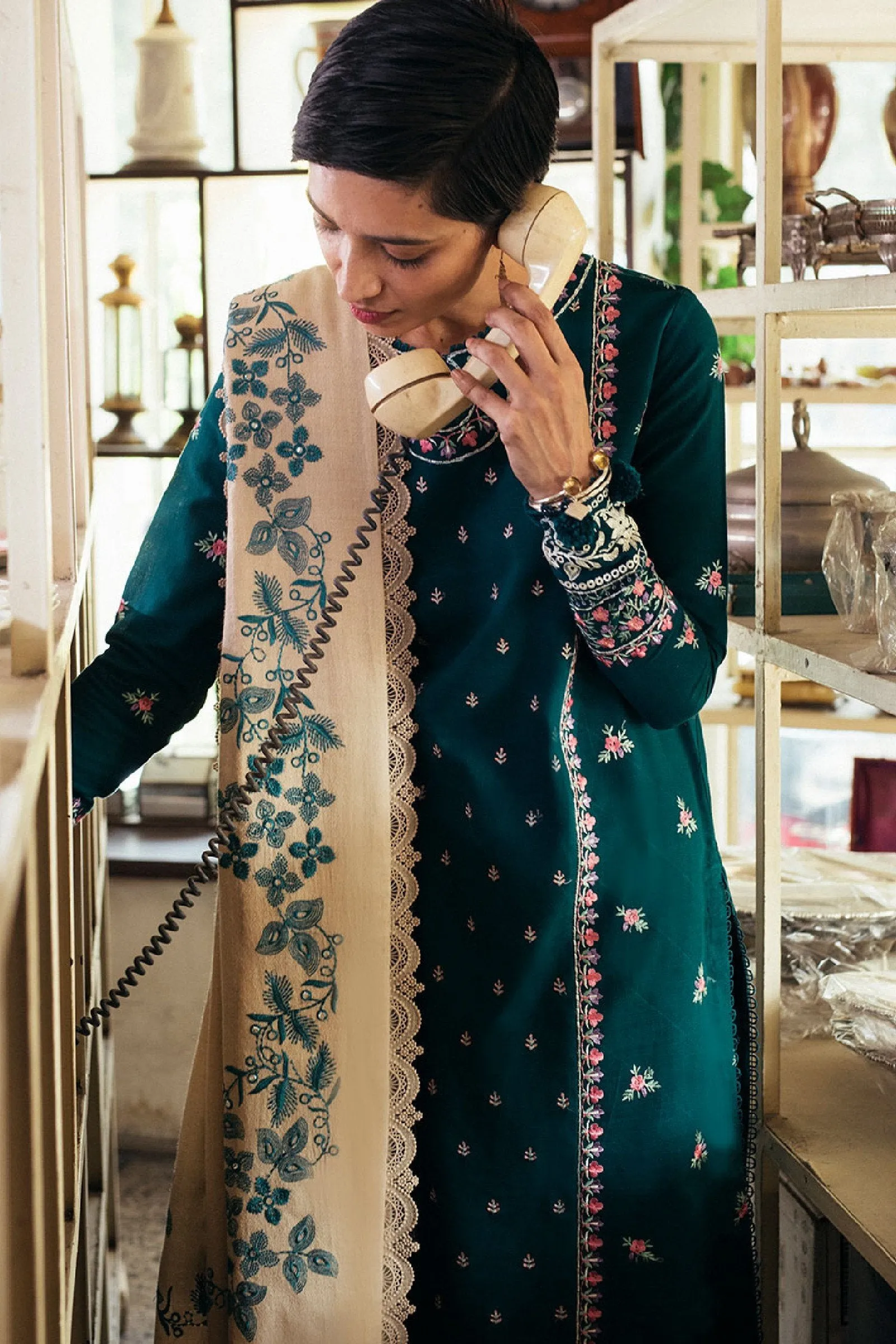 NEGIN (ZW21-07) |  Zaha Hamrahi Winter Collection 2021 | Unstitched Embroidered Khaddar Suits