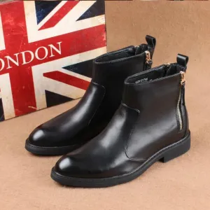 new arrival men's black ankle boots natural leather shoes spring autumn high top shorts boot chaussure homme botines hombre bota