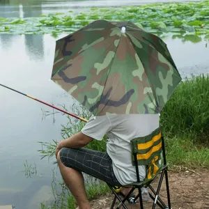 New Camo Umbrella Hat 26in Waterproof Umbrella Hat Headwear Camouflage Umbrella for Outdoor Activity