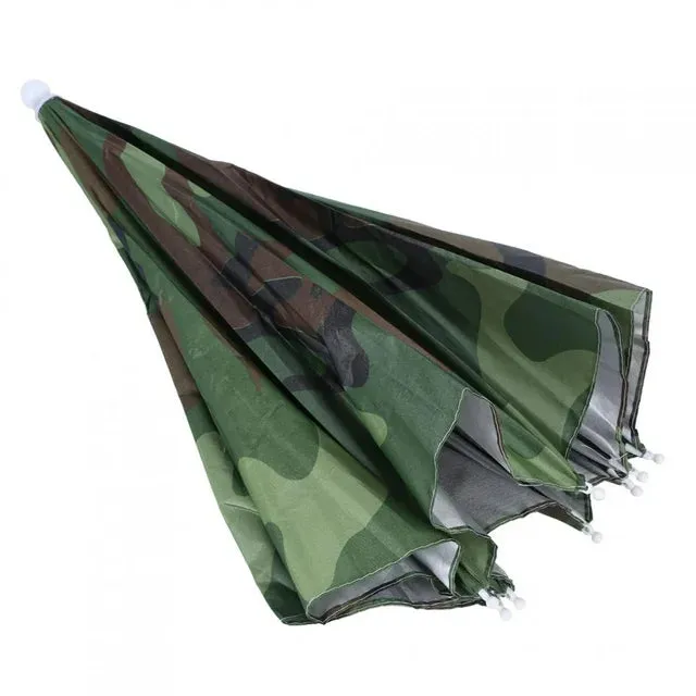 New Camo Umbrella Hat 26in Waterproof Umbrella Hat Headwear Camouflage Umbrella for Outdoor Activity