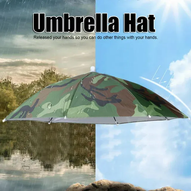 New Camo Umbrella Hat 26in Waterproof Umbrella Hat Headwear Camouflage Umbrella for Outdoor Activity