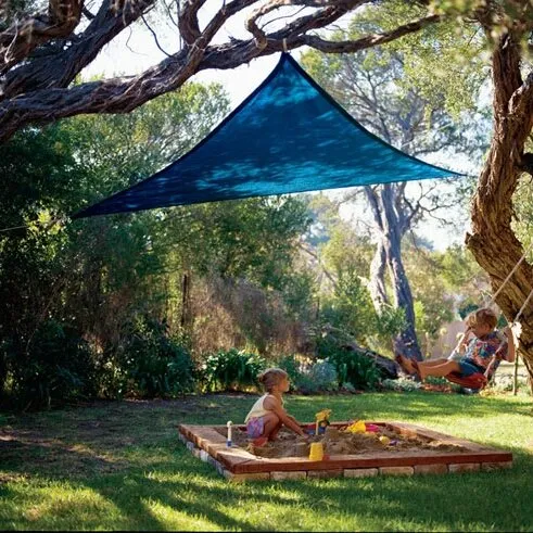 New Coolaroo Coolhaven Shadesail, 12Ft, Sapphire Blue, creates great shade and beautiful outdoor environment.
